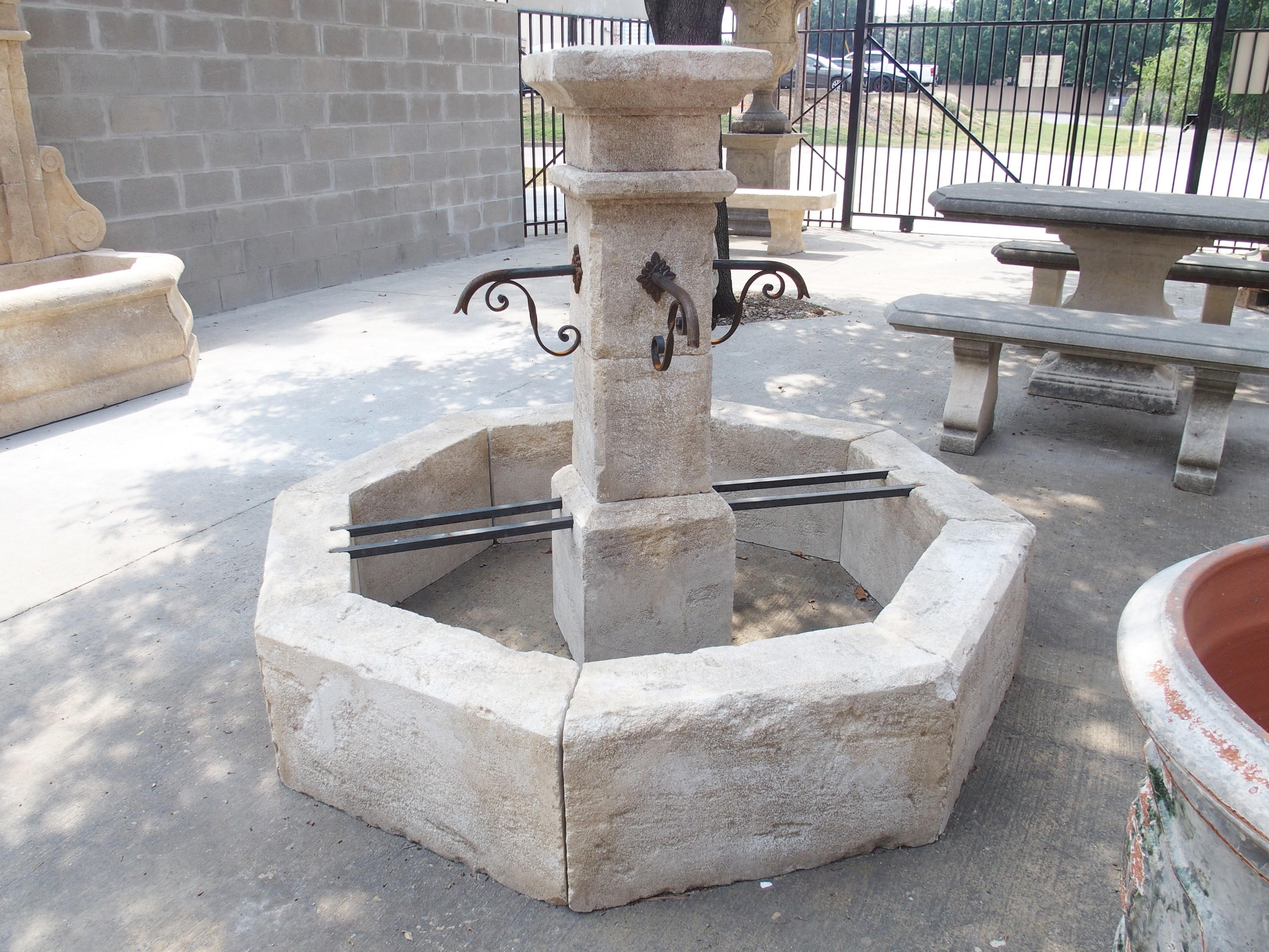 Contemporary Carved Limestone Village Fountain from Provence, France