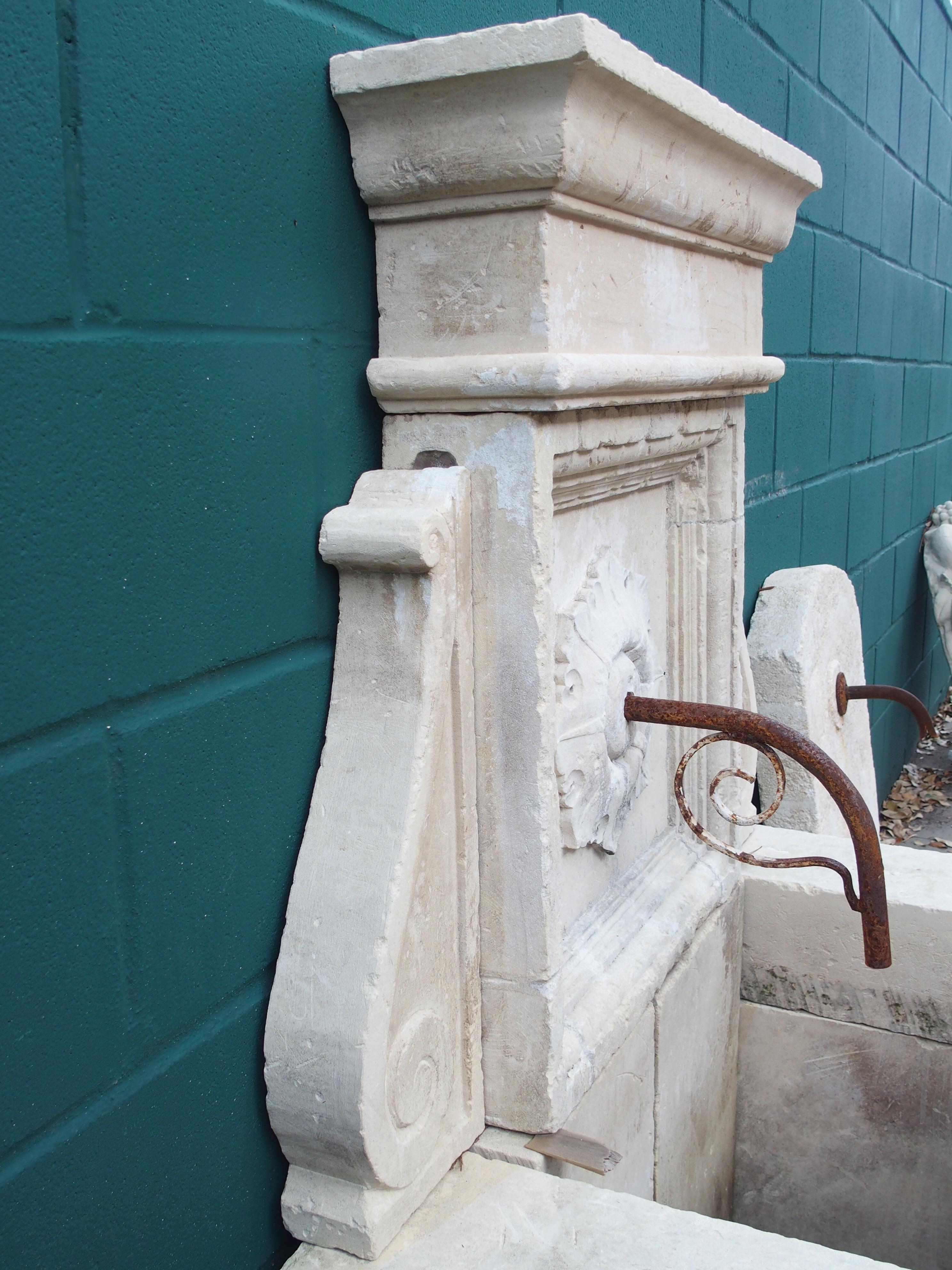 Contemporary Carved Limestone Wall Fountain from Lecce, Southern Italy For Sale