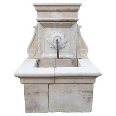Antique Carved Limestone Wall Fountain from Lecce, Southern Italy
