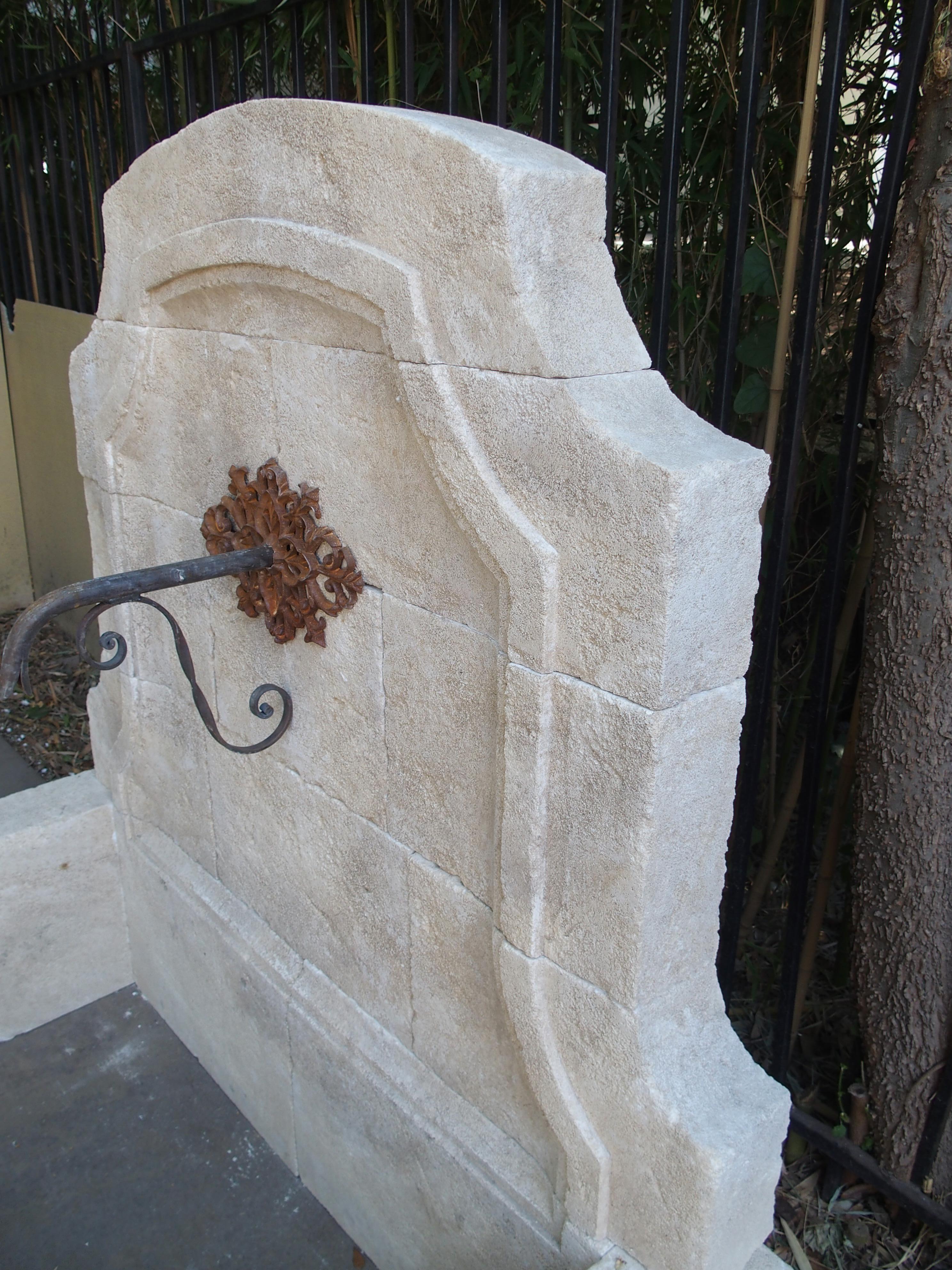 Carved Limestone Wall Fountain from the South of France In Good Condition In Dallas, TX