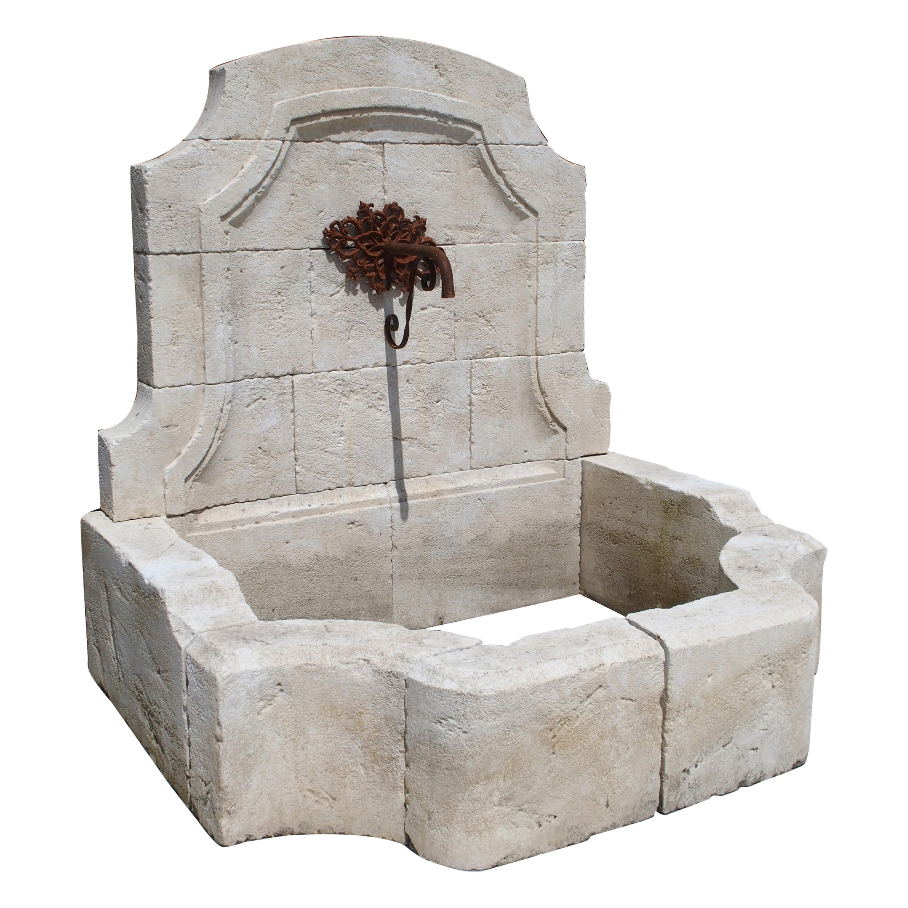 Carved Limestone Wall Fountain from the South of France
