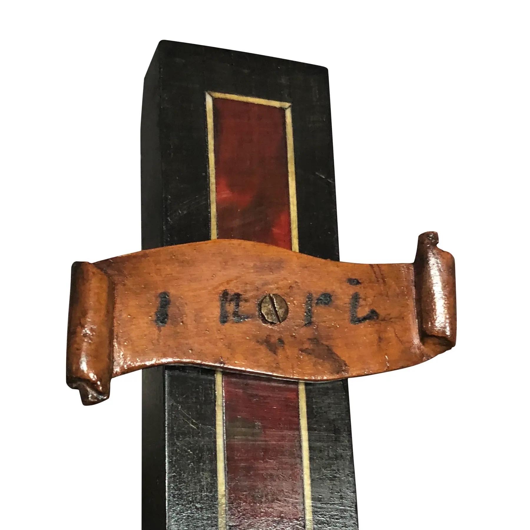 European Carved Limewood & Ebony Jesus on Cross Sculpture For Sale