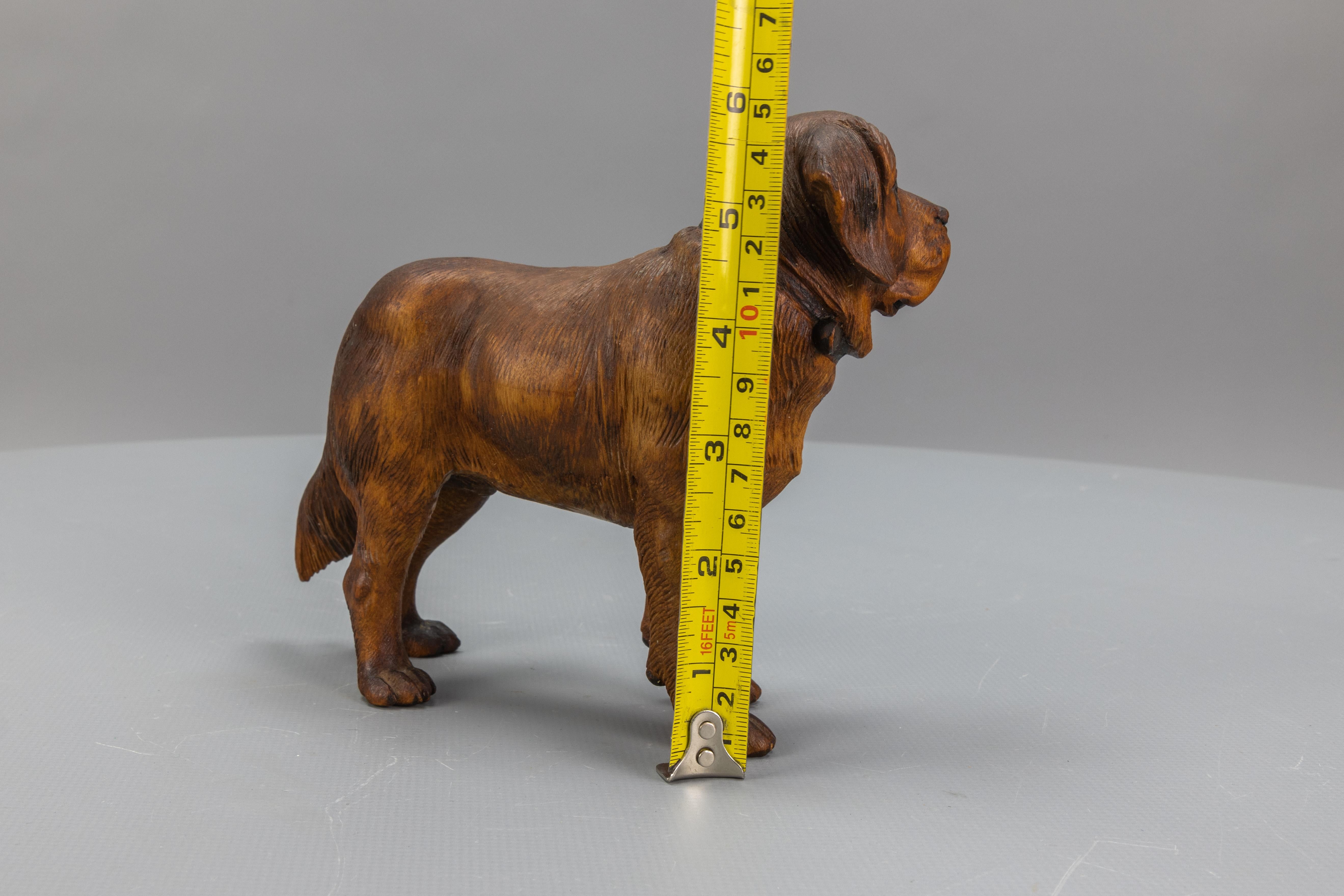 Carved Linden Wood Sculpture of a St. Bernard Dog 14