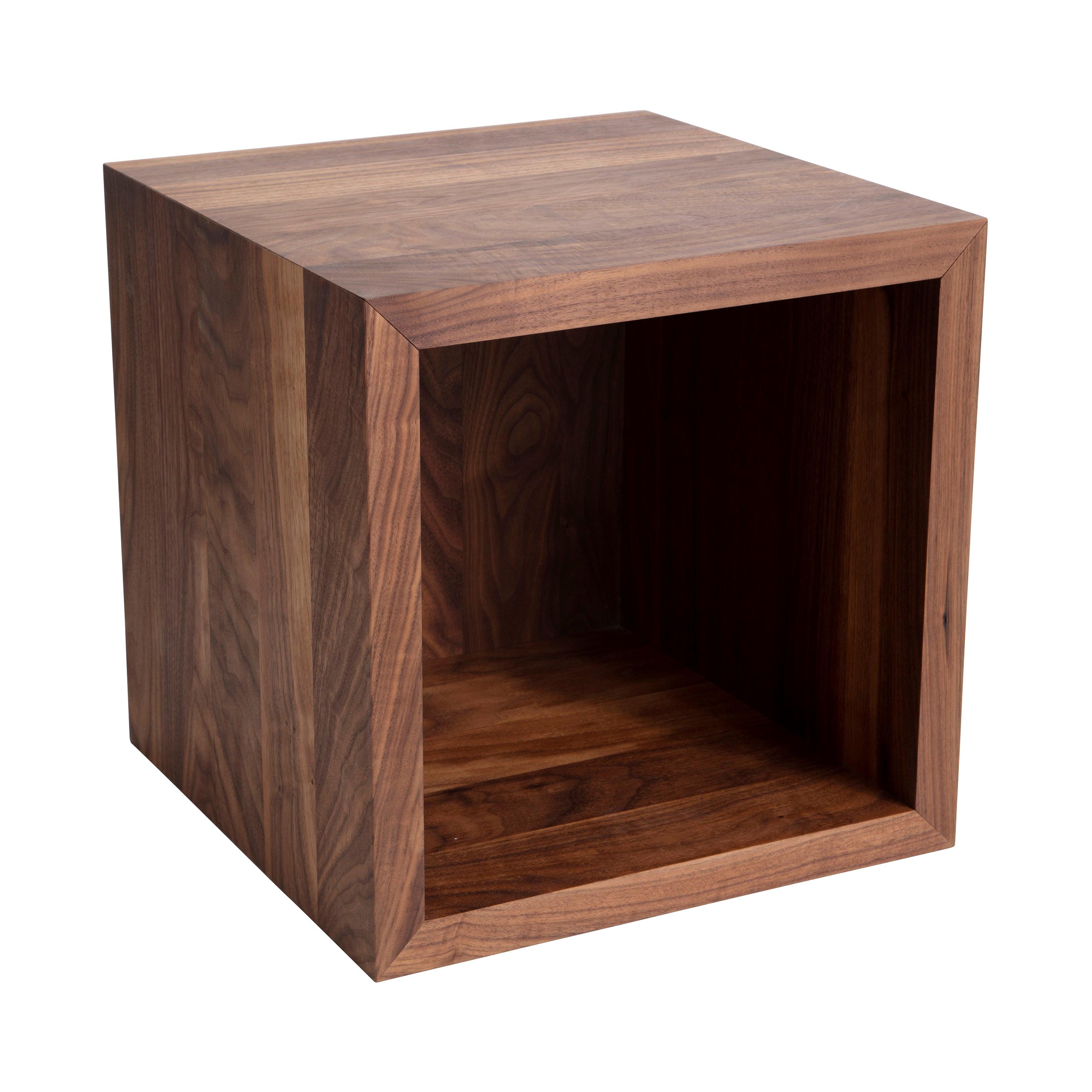 Solid Wooden Cube, Walnut