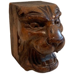 Carved Lion Wooden Architectural Element Paper Weight