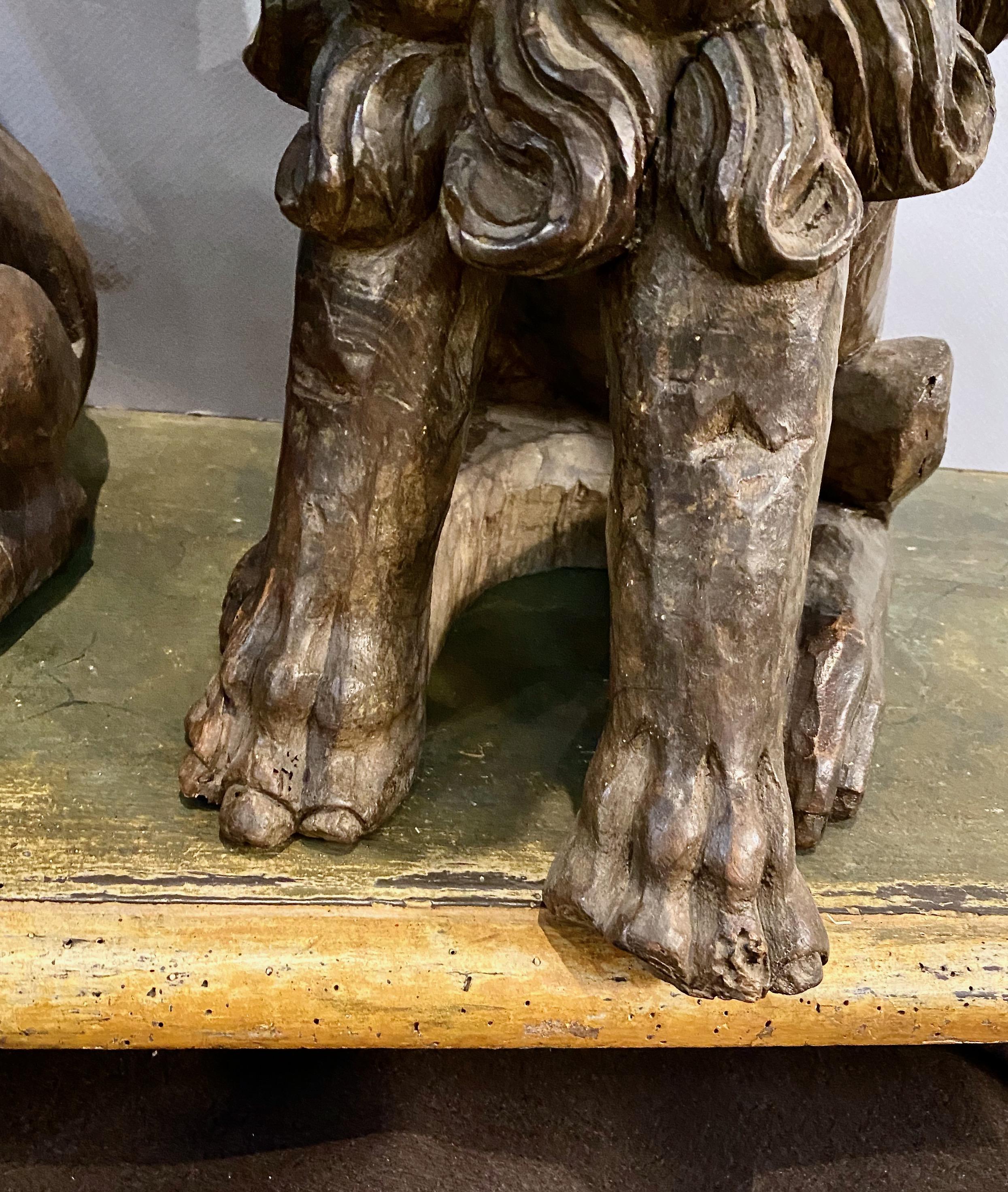 Hand-Carved Carved Lions For Sale