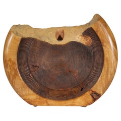Jarrón de Madera de Arce Tallado con Borde Vivo, Arte Americano Studio Craft