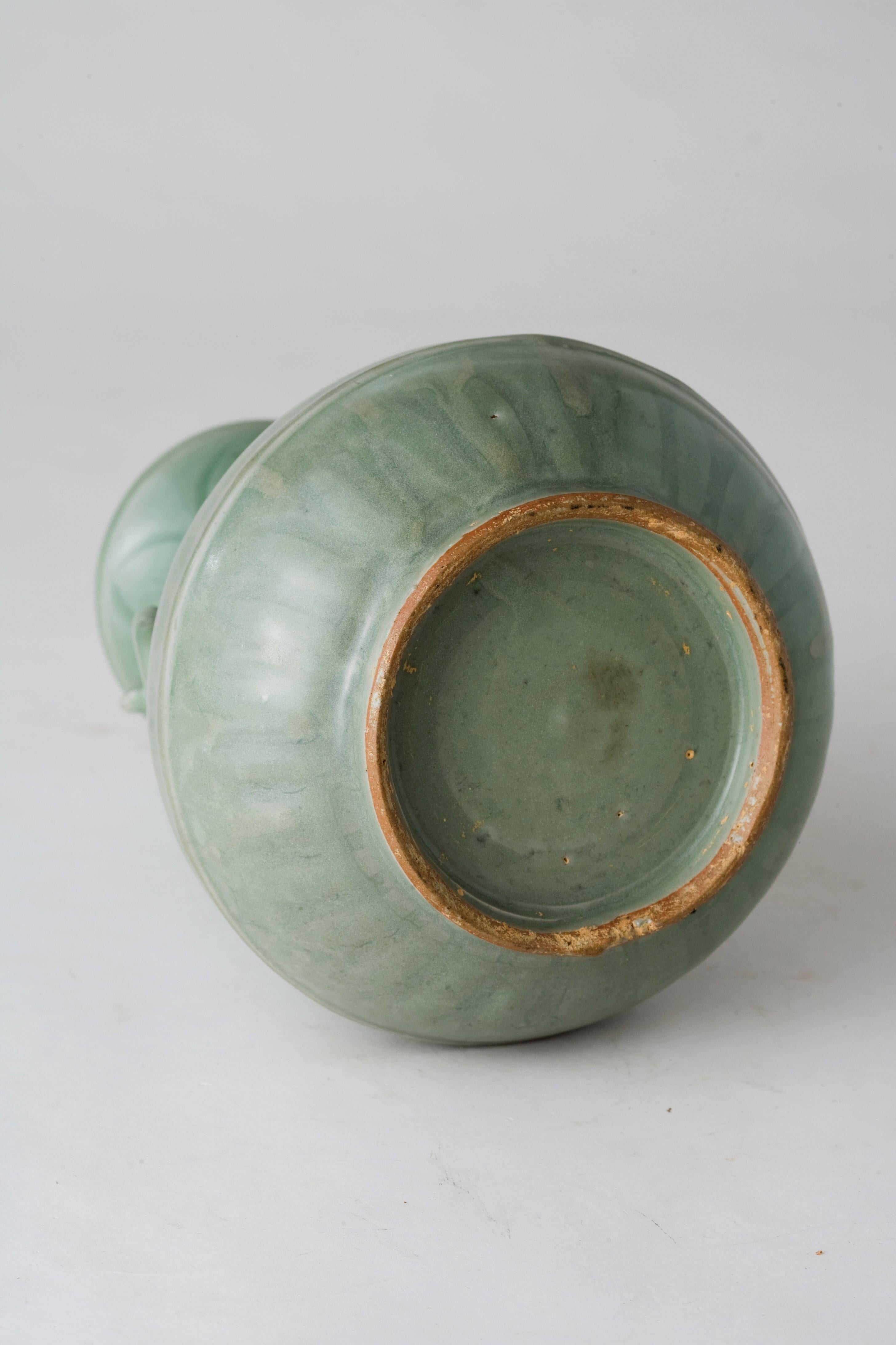 Carved Longquan Celadon Vase, Yuan-Ming Dynasty For Sale 6
