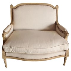 Carved Louis XVI Style Cream Settee