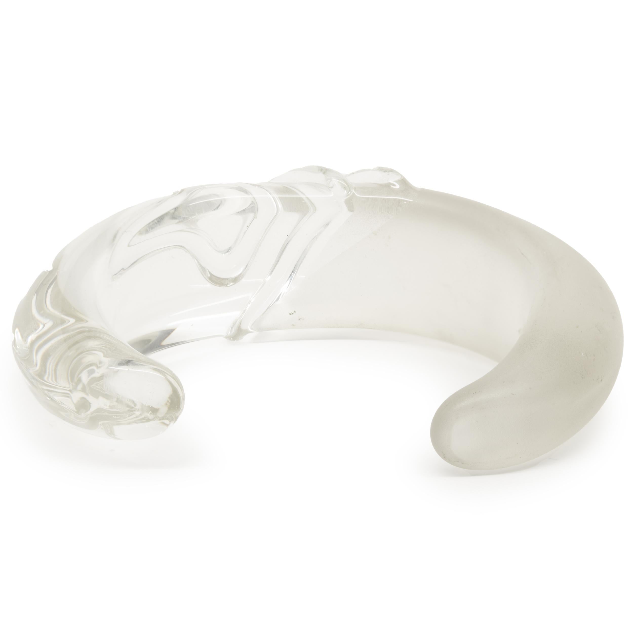 Women's or Men's Carved Lucite Cuff Bracelet For Sale