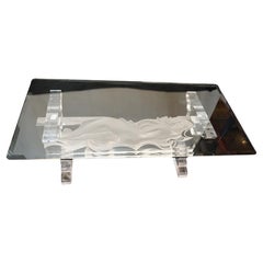 Carved Lucite Sculpture Coffee Table 1070's