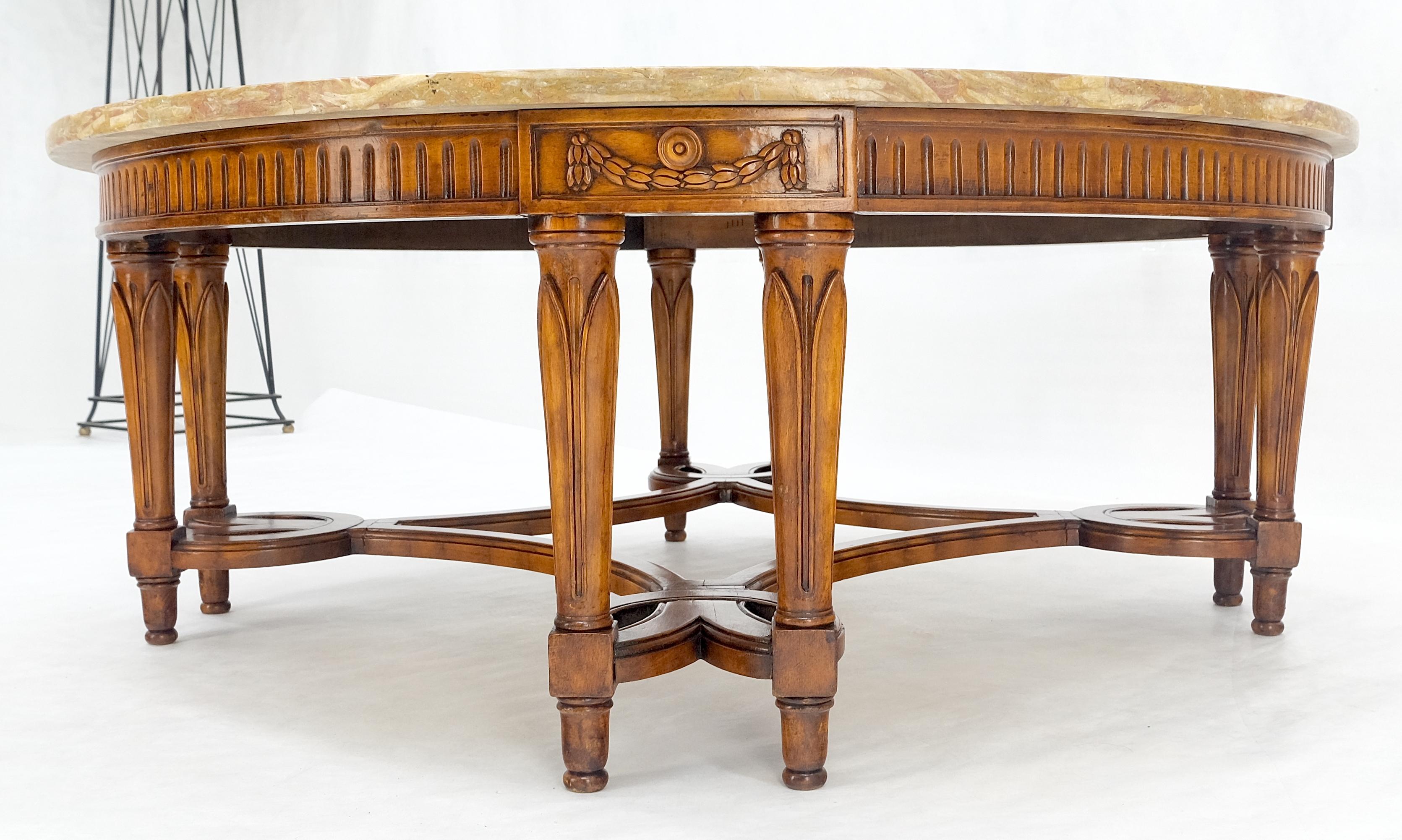 Carved Mahogany 44 Round Marble Top Regency Style Coffee Center Table MINT! For Sale 8