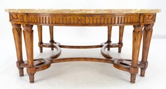 Carved Mahogany 44 Round Marble Top Regency Style Coffee Center Table MINT!
