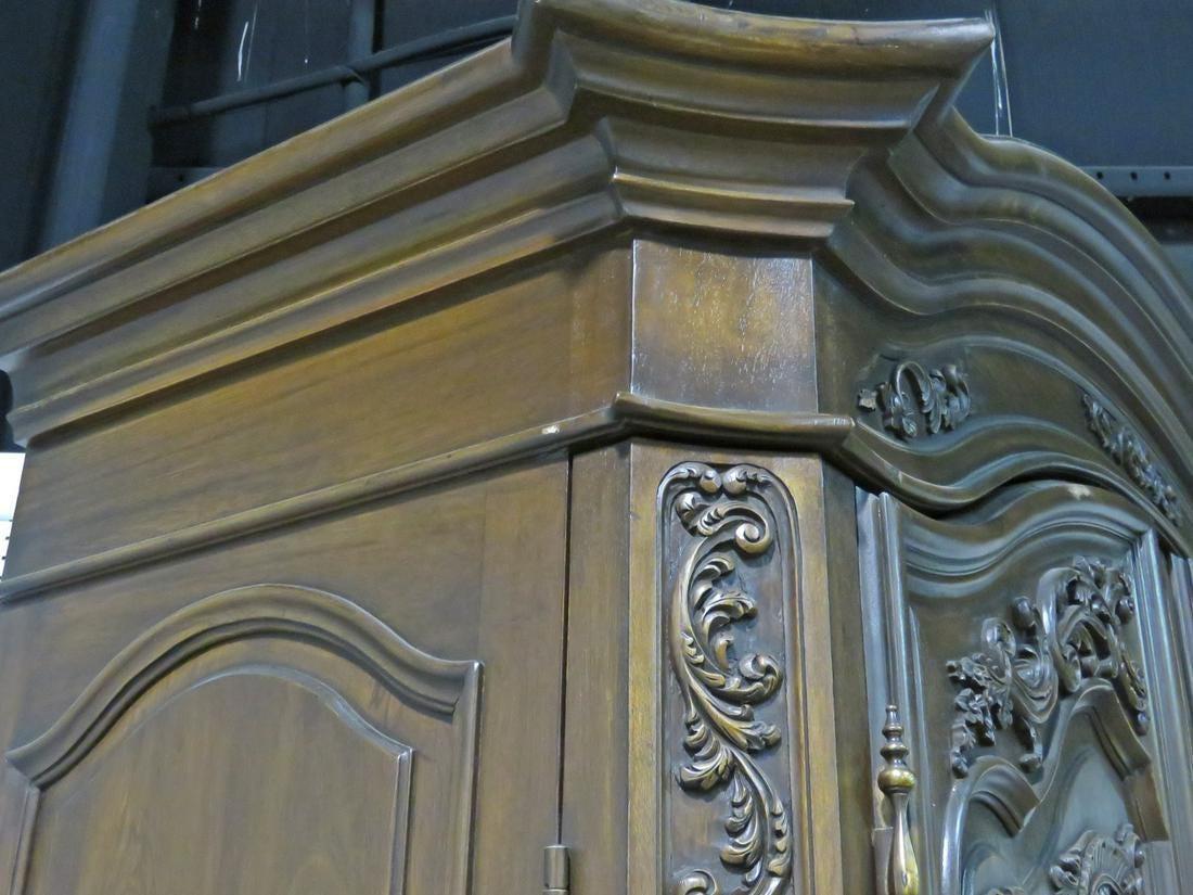Carved Mahogany Armoire Entertainment Center Attributed to Ralph Lauren 2