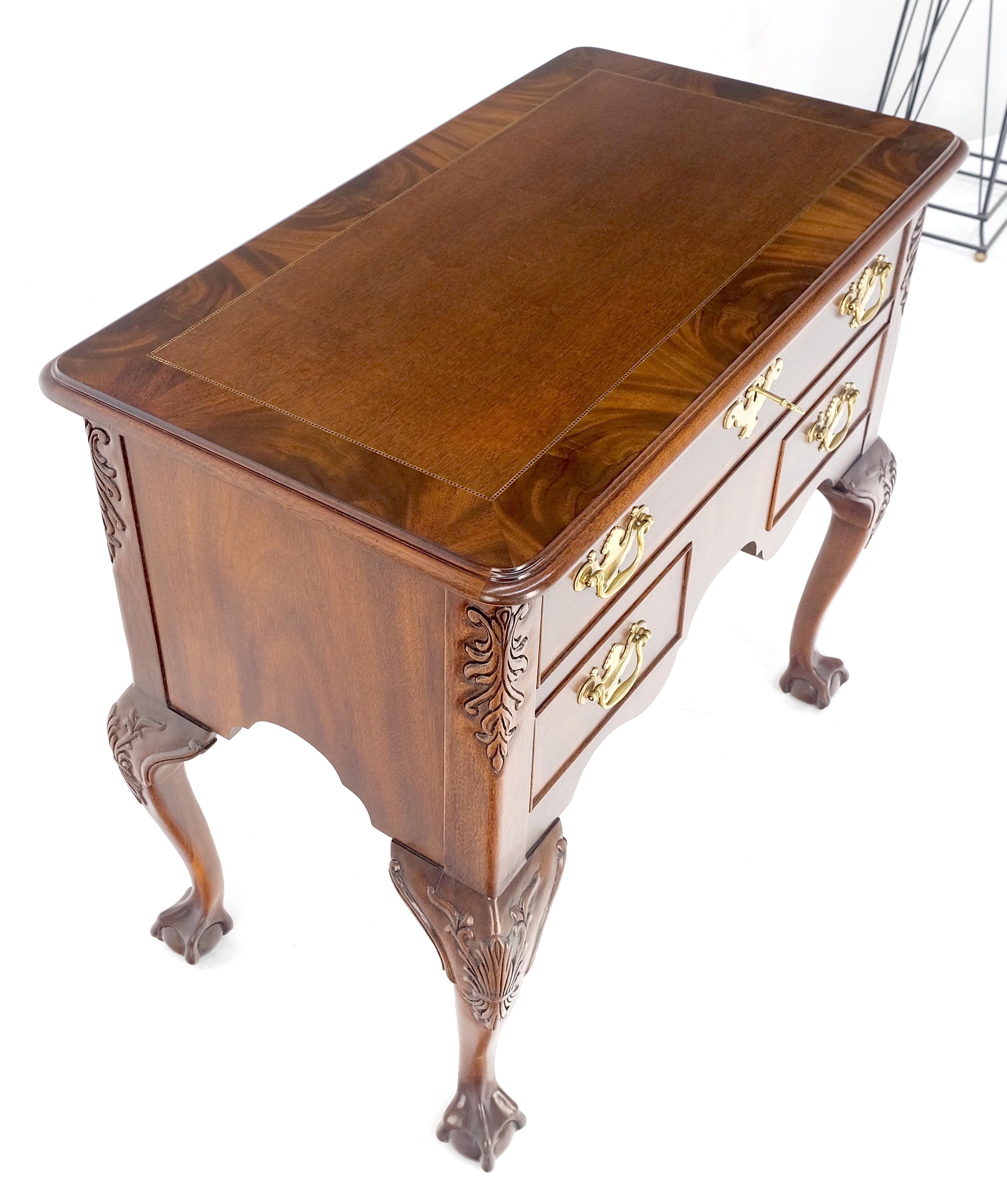 Carved Mahogany Banded Top Weiman Fine Lowboy Console Chest of Drawers MINT For Sale 5