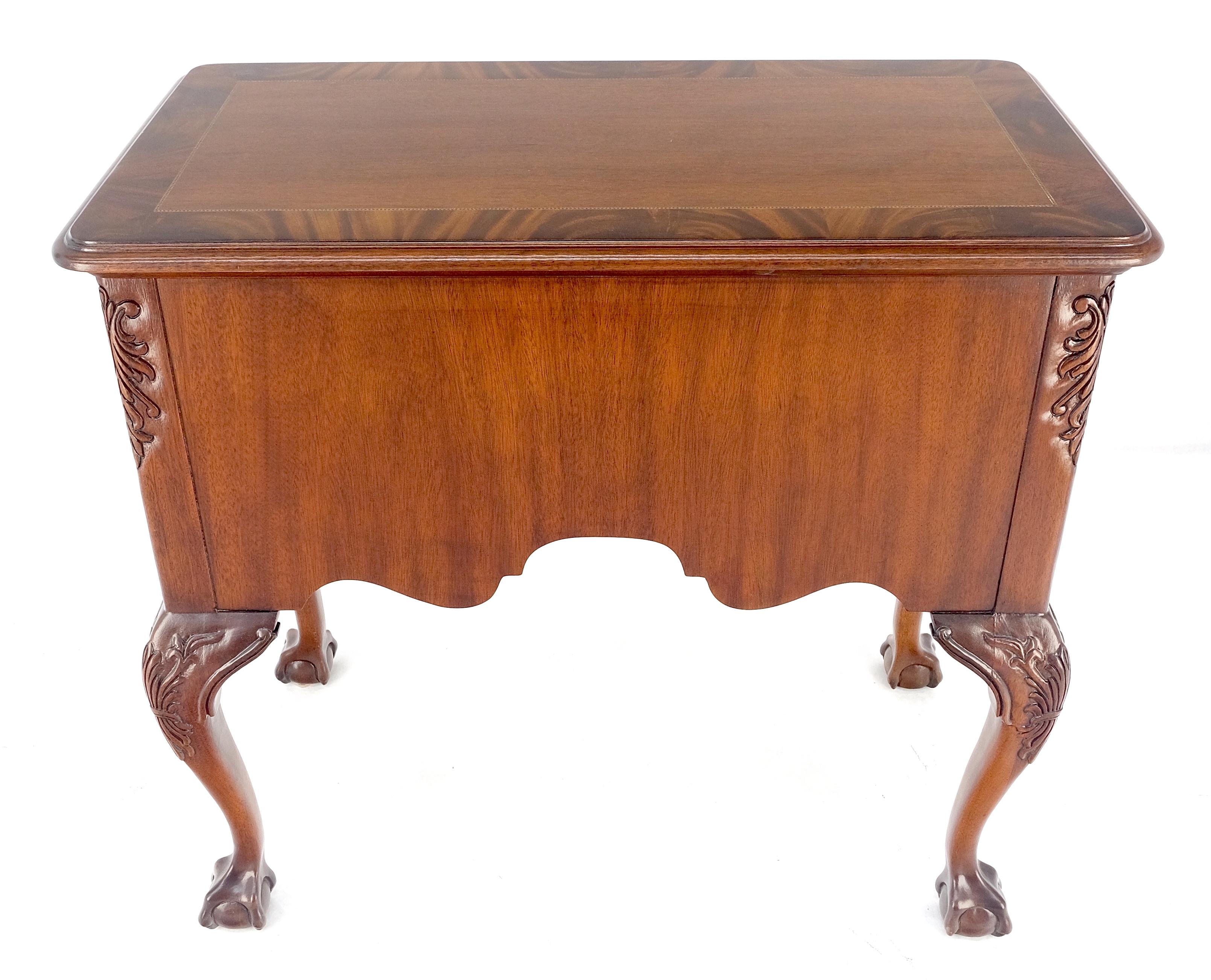 Carved Mahogany Banded Top Weiman Fine Lowboy Console Chest of Drawers MINT For Sale 9