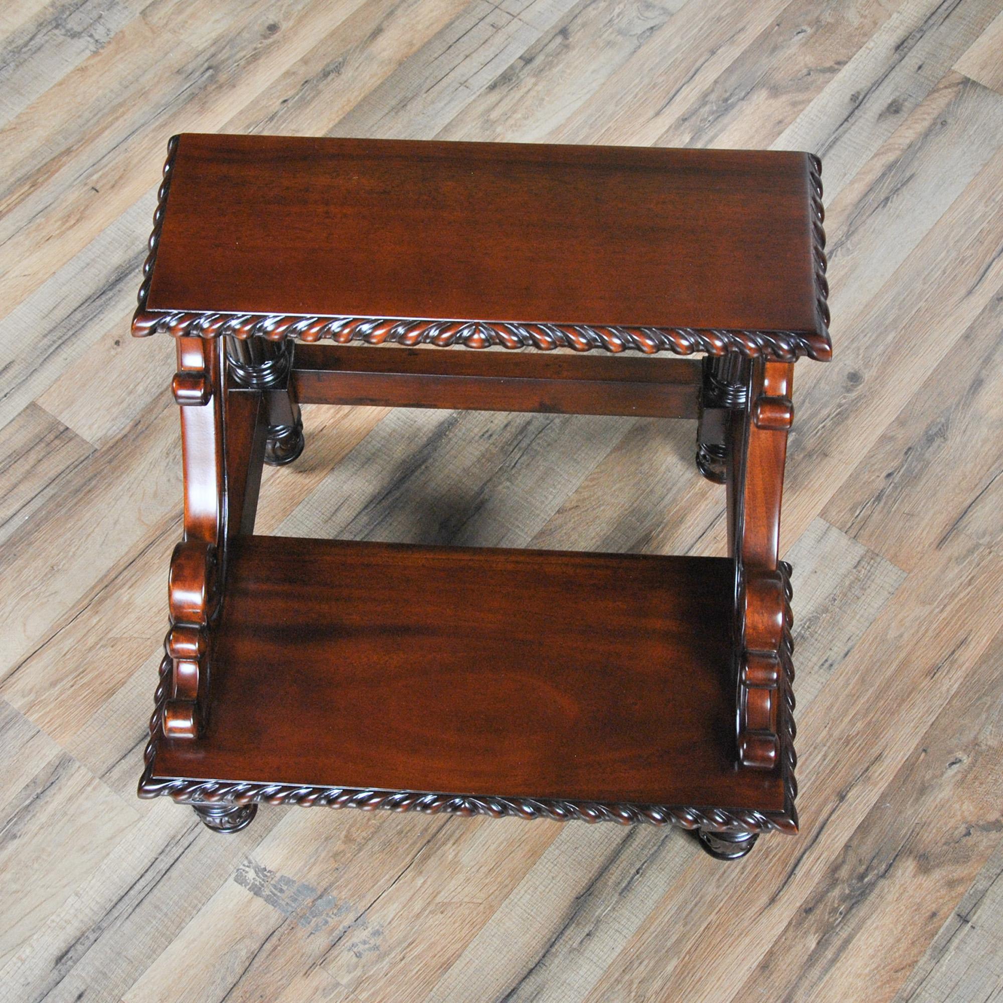 Carved Mahogany Bed Step For Sale 3