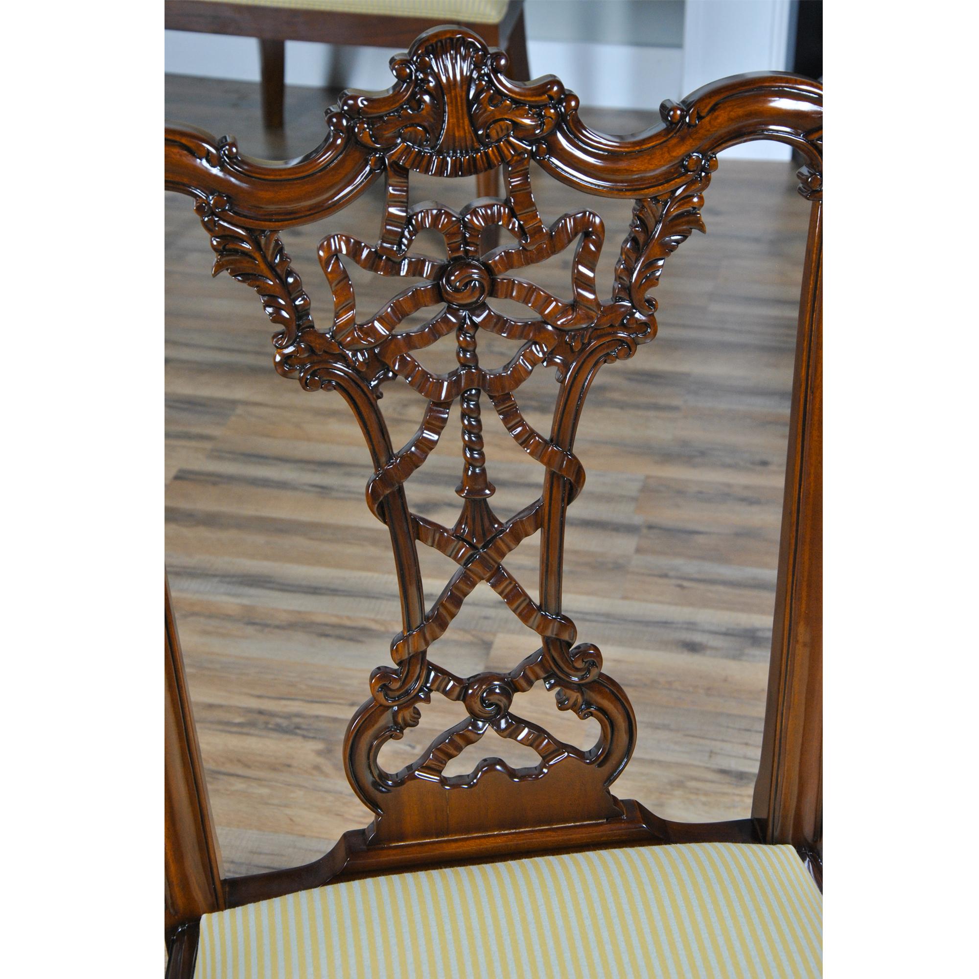 Carved Mahogany Chippendale Chairs, Set of 10 For Sale 9