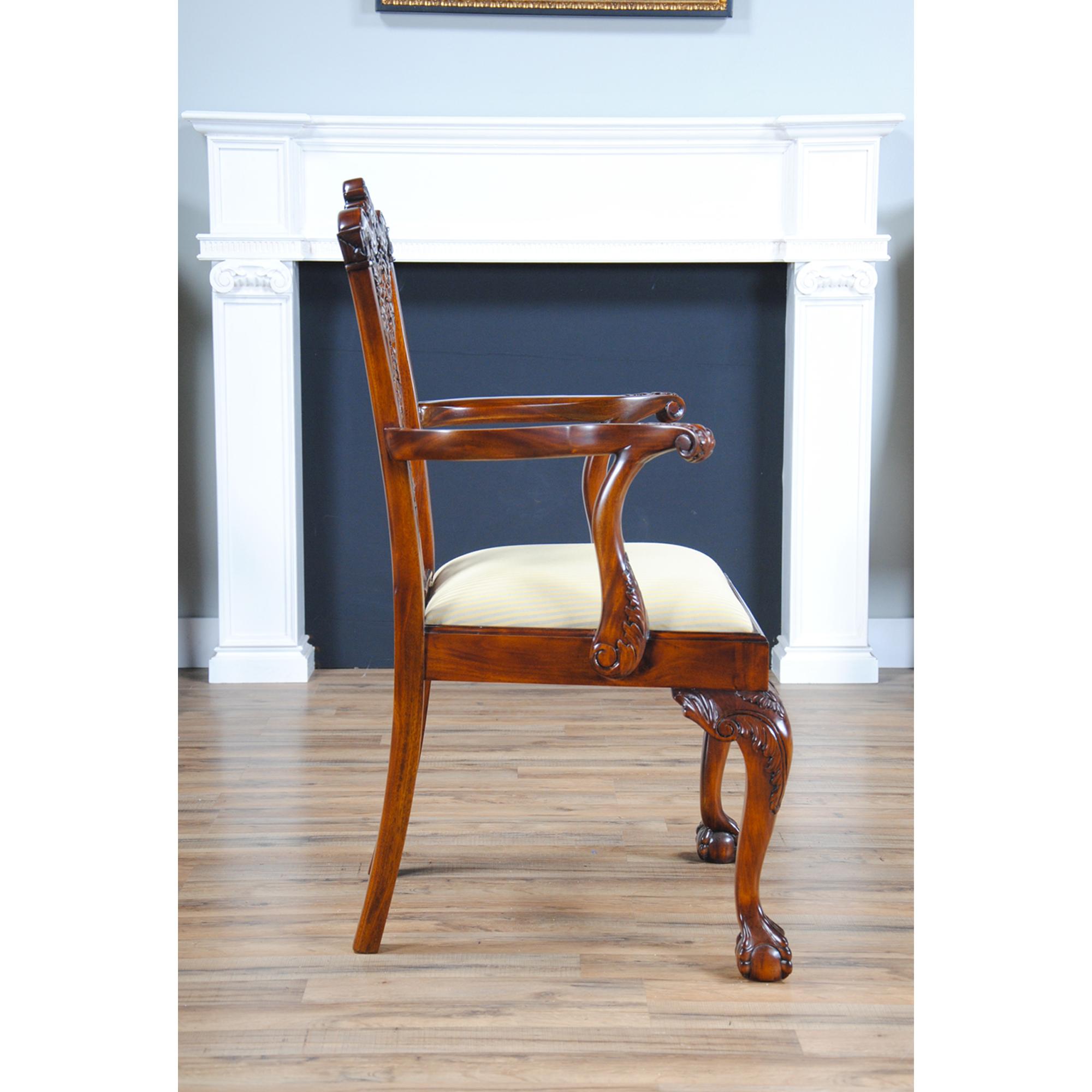 Carved Mahogany Chippendale Chairs, Set of 10 For Sale 1
