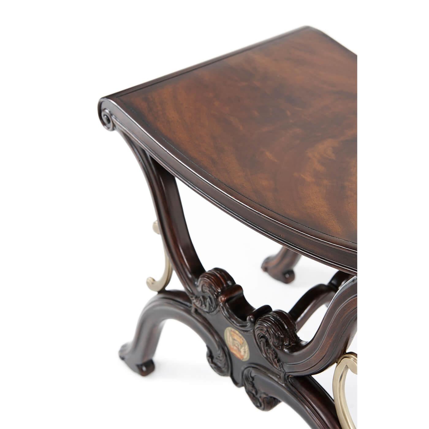 Contemporary Carved Mahogany Chippendale Hall Stool