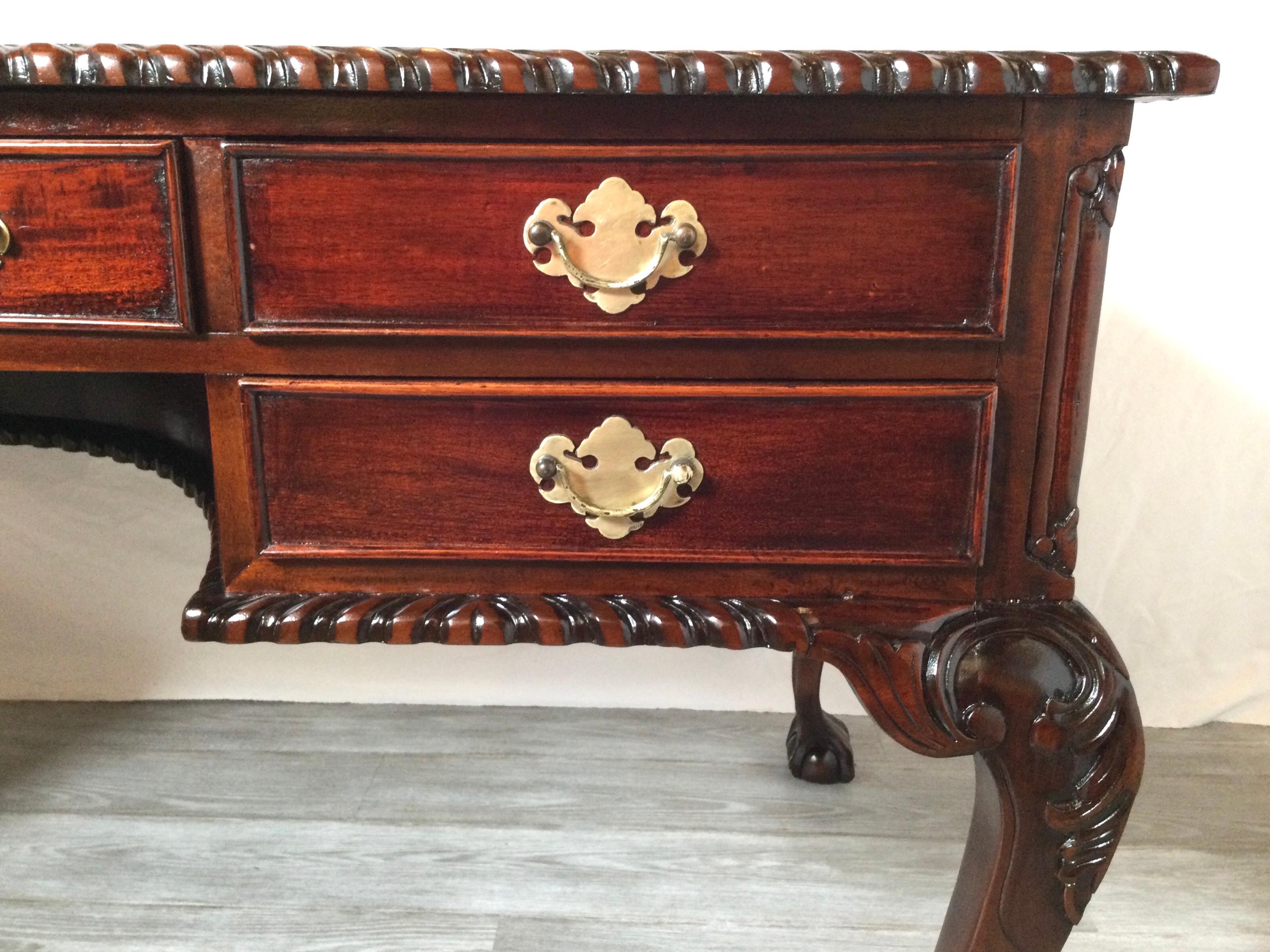 American Early 20th Century Carved Mahogany Chippendale Style Desk