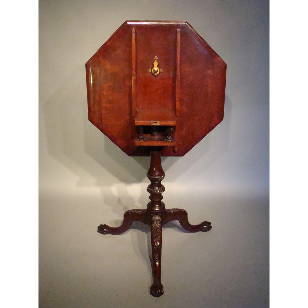 English Carved Mahogany Chippendale Style Tripod Table