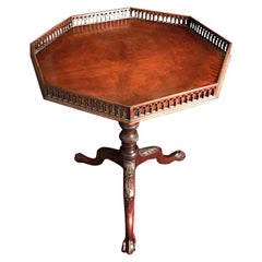 Carved Mahogany Chippendale Style Tripod Table