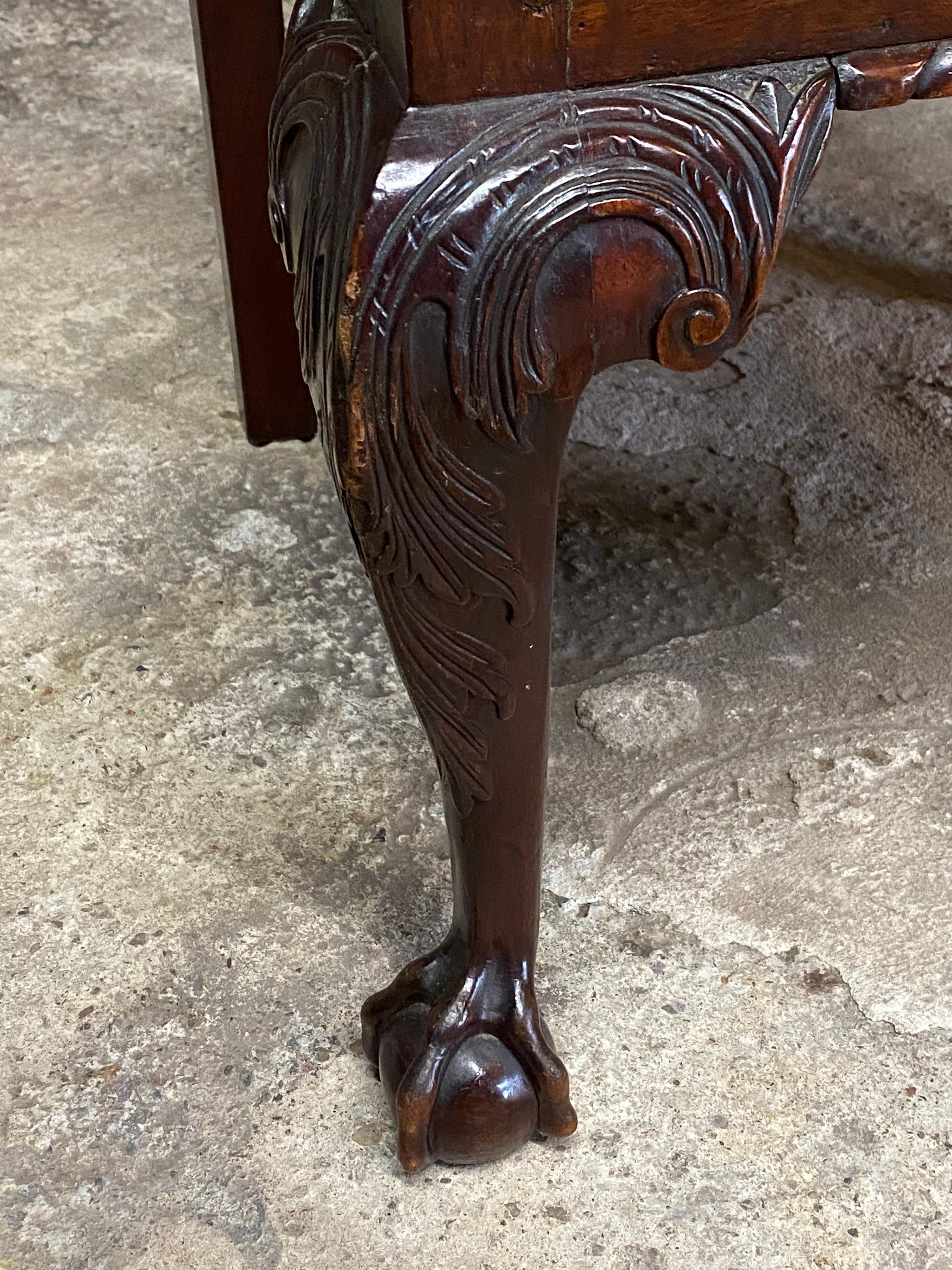 Carved Mahogany Claw and Ball Chippendale Corner Chair 6