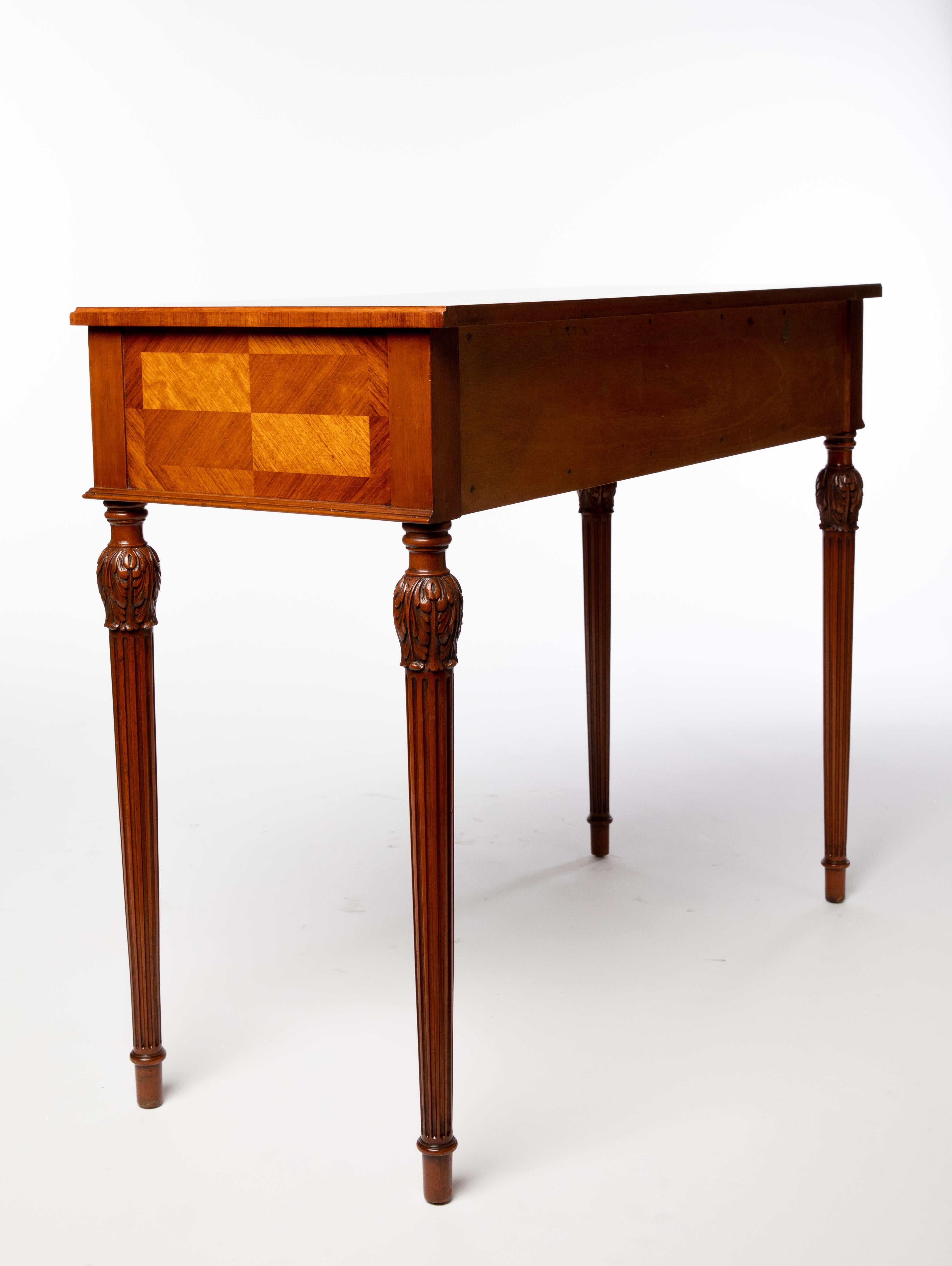 Hand-Carved Carved Mahogany Console Hall Table