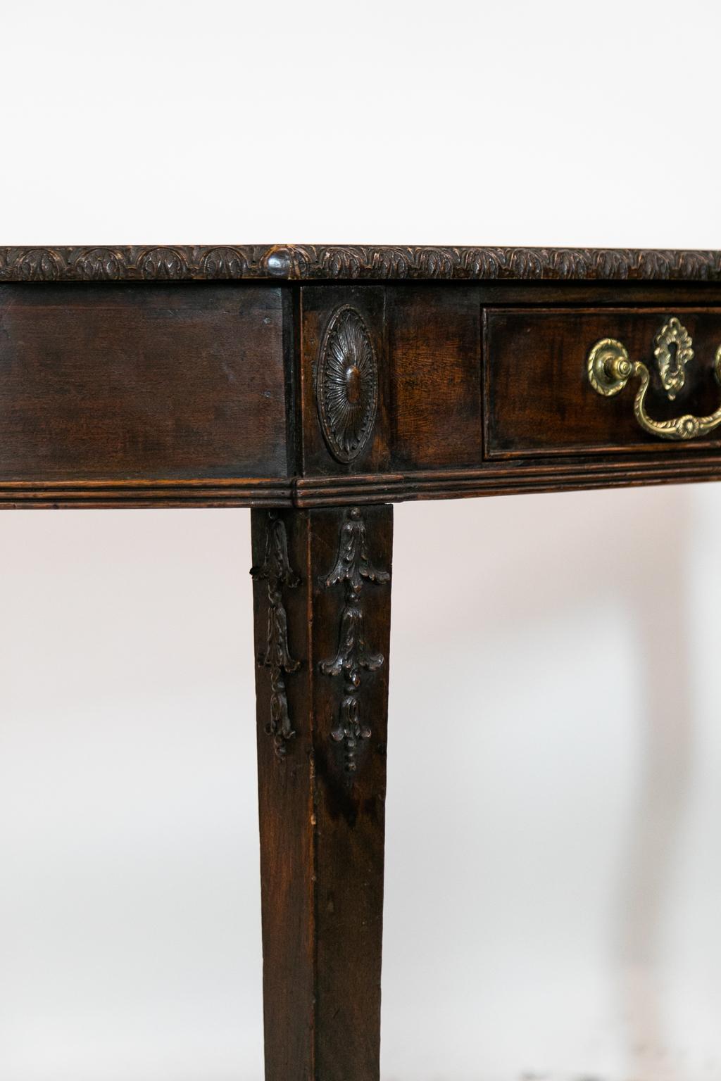Carved Mahogany Console Table For Sale 1