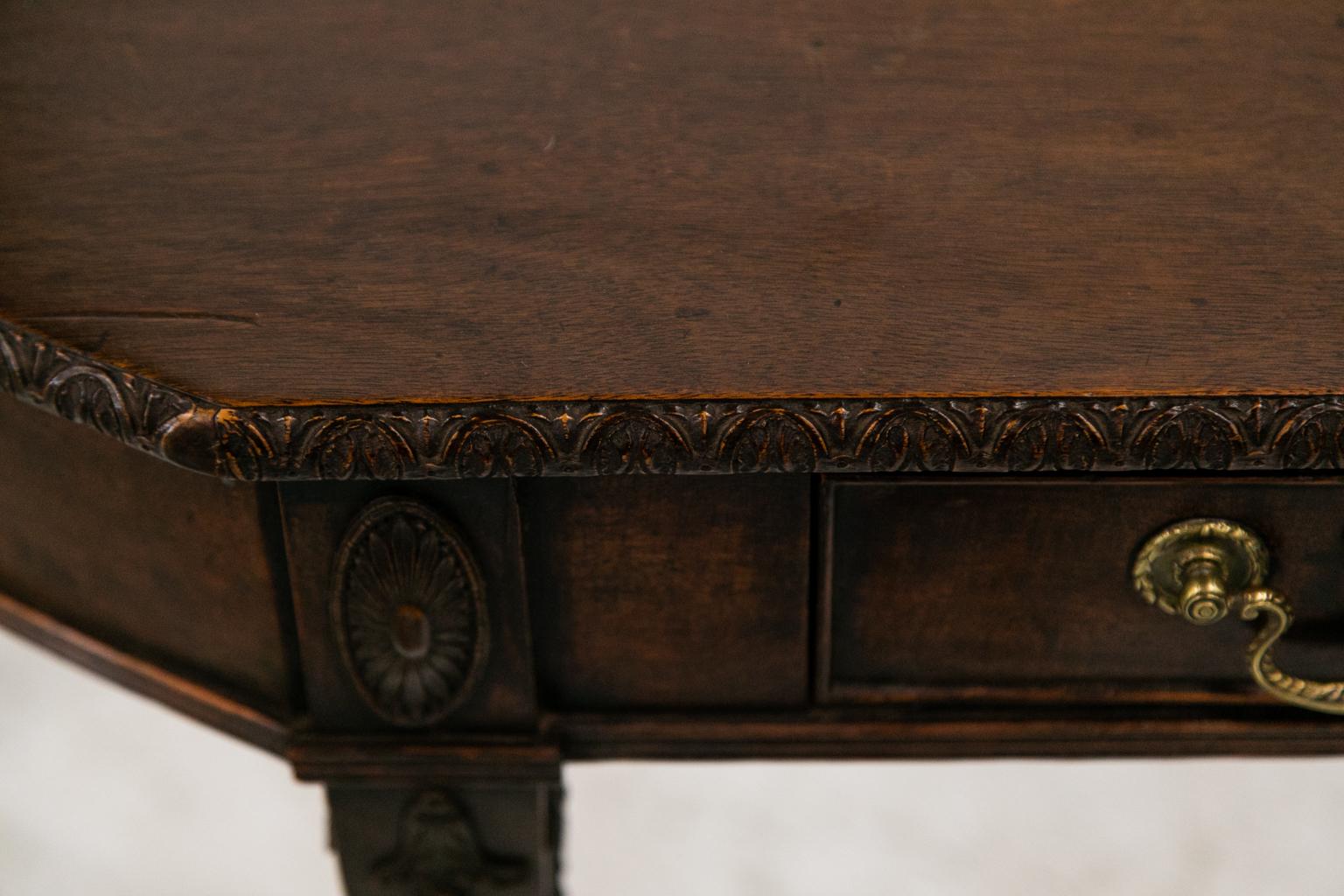Carved Mahogany Console Table For Sale 2
