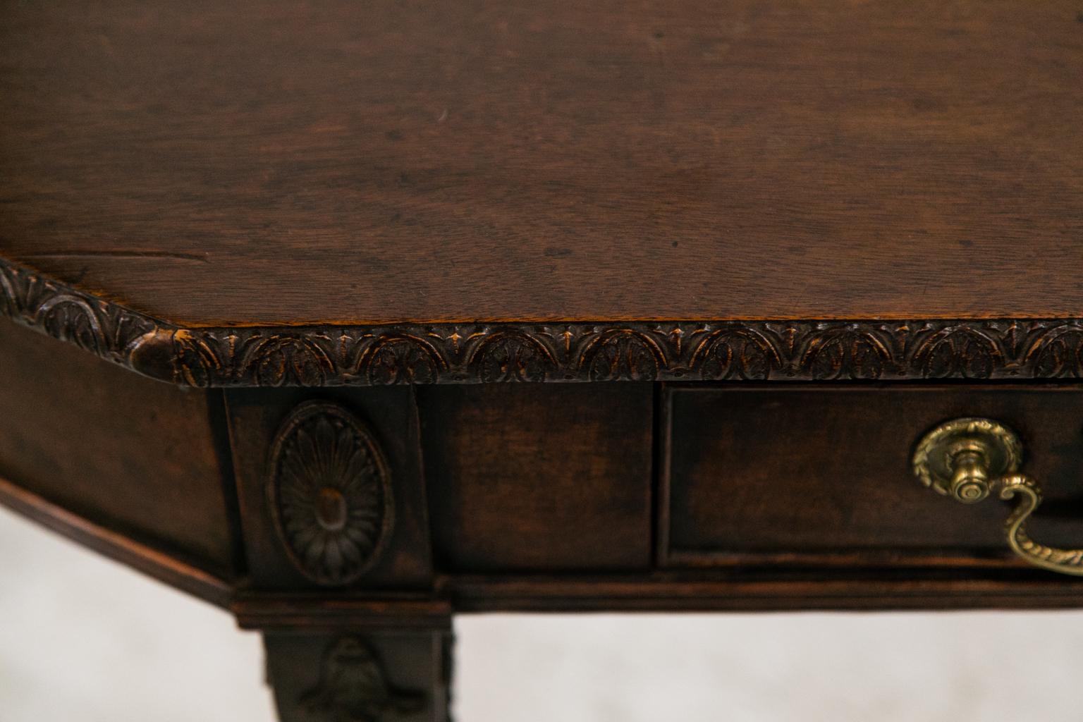 Carved Mahogany Console Table For Sale 1