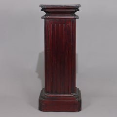 Carved Mahogany Corinthian Column Form Sculpture Display Pedestal, 20th Century
