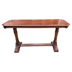 Console de canapé à deux piédestaux en acajou sculpté, vers 1960