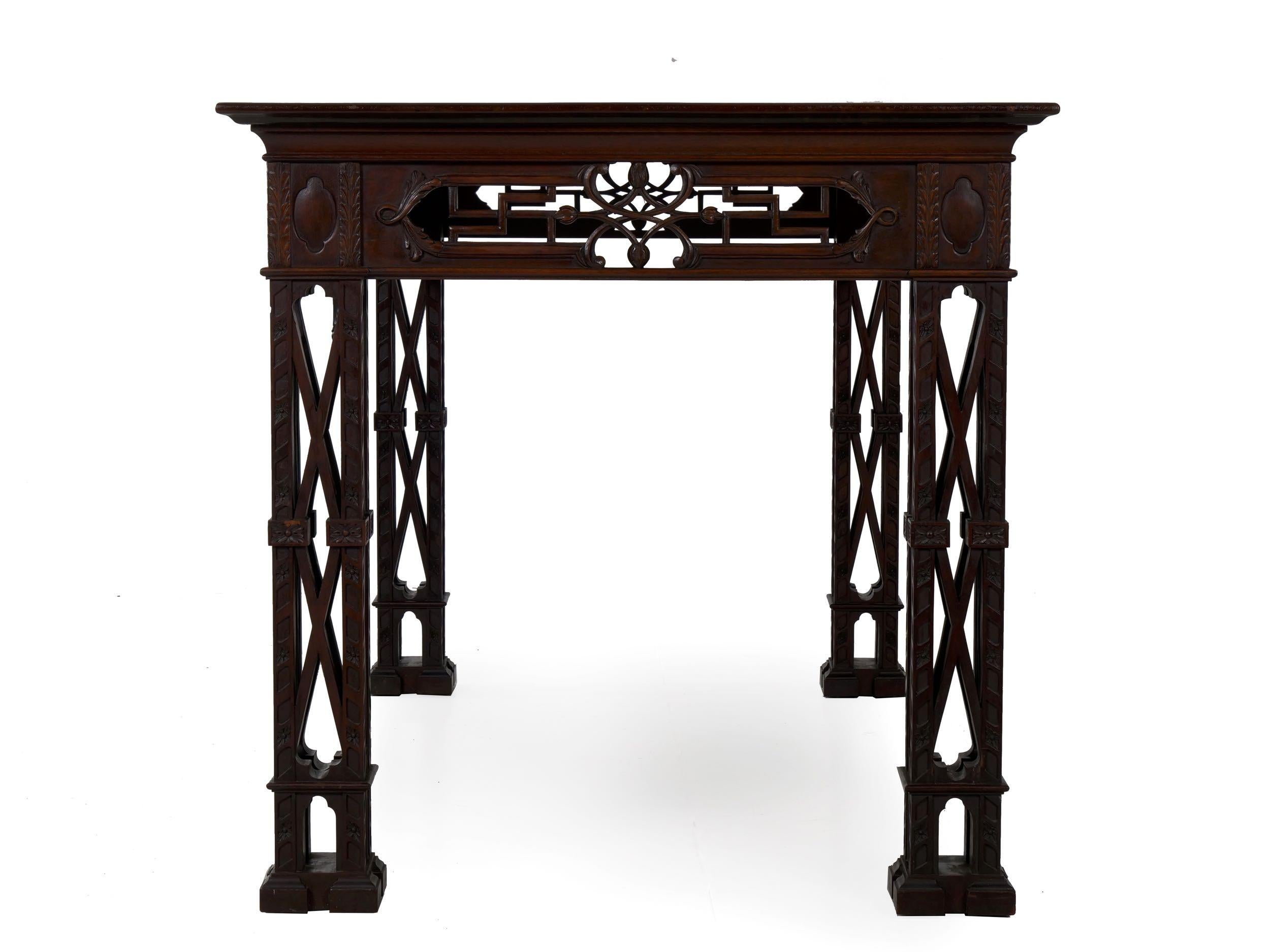 George II Carved Mahogany English Antique Library Console Table