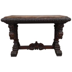Carved Mahogany Griffin Console