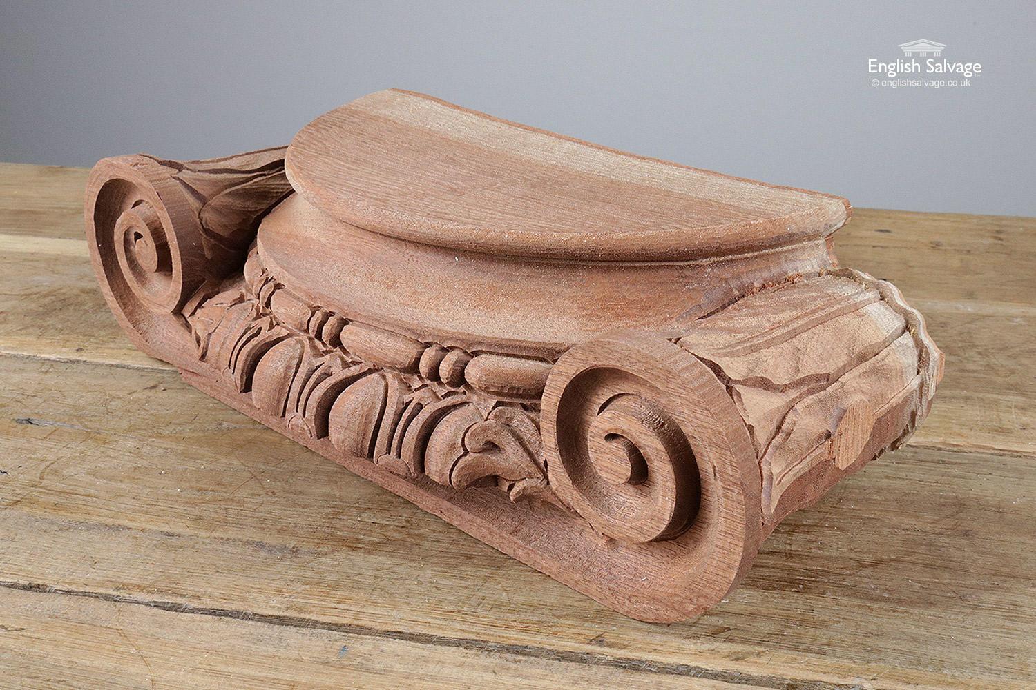 Carved Mahogany Half Pillar Tops or Corbels, 20th Century In Good Condition For Sale In London, GB