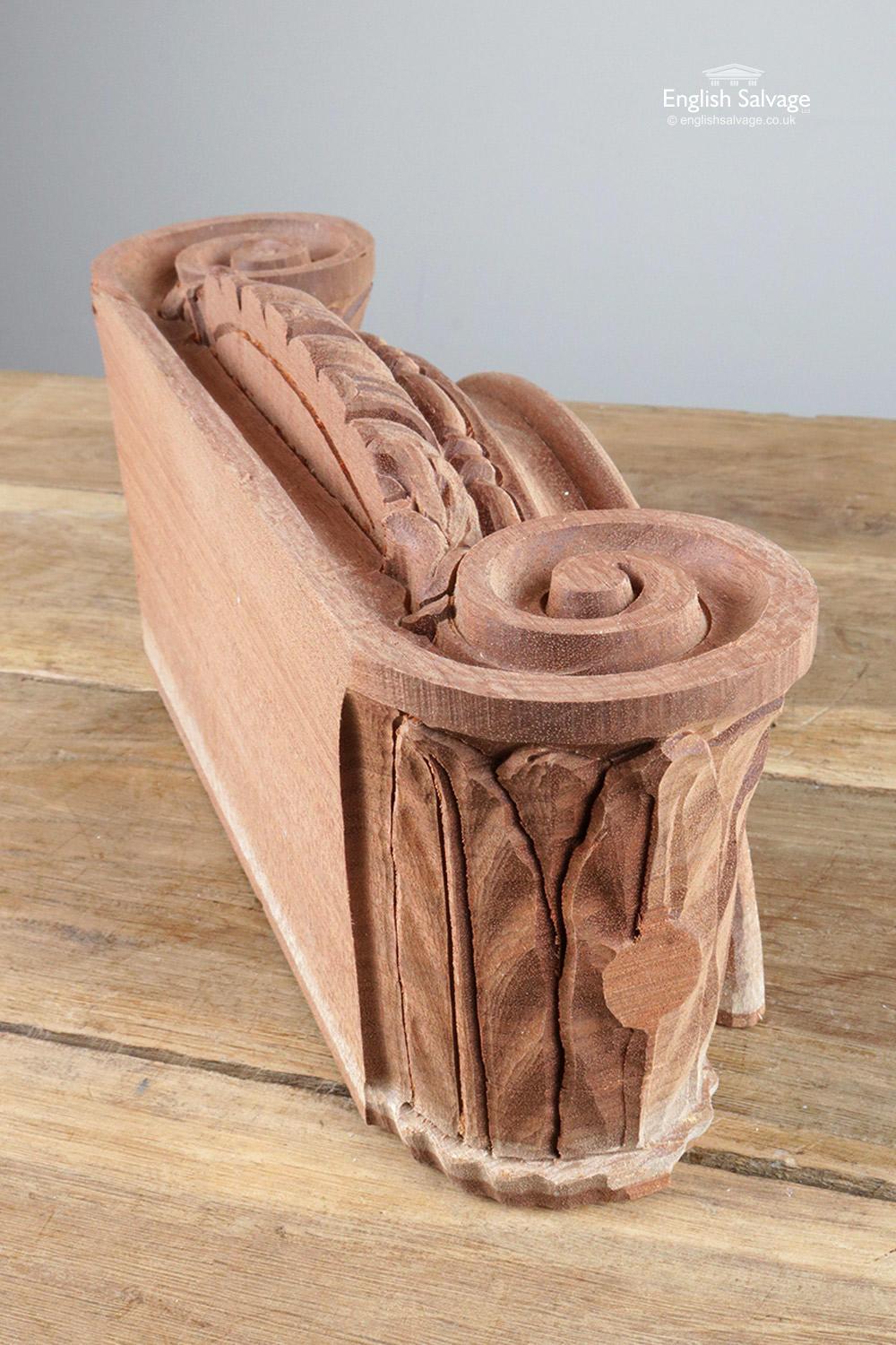 Carved Mahogany Half Pillar Tops or Corbels, 20th Century For Sale 2
