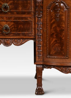 Carved Mahogany Inverted Break Front Sideboard
