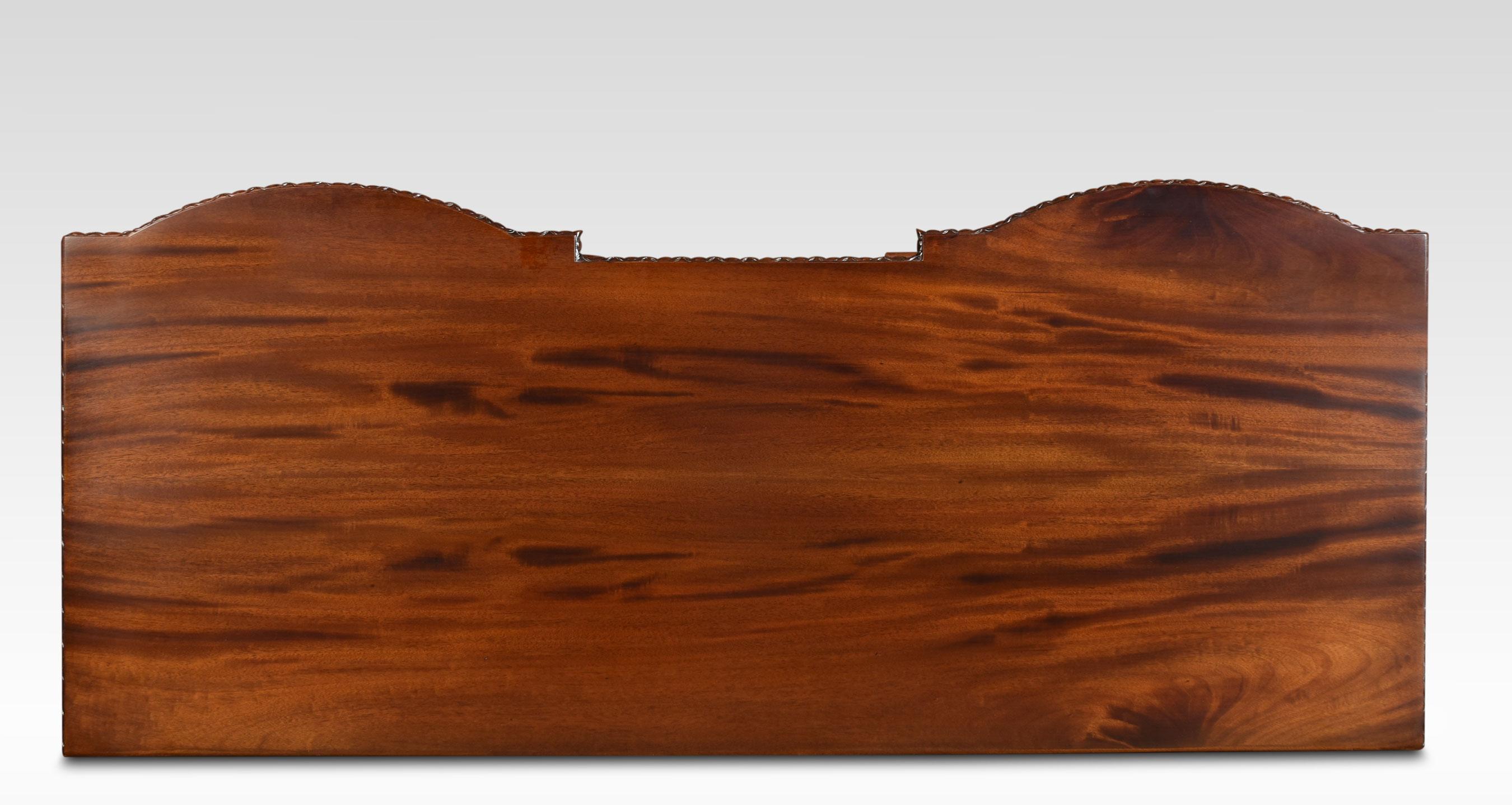 Carved Mahogany Inverted Break Front Sideboard For Sale 2