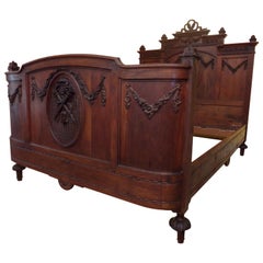 Carved Walnut  XVI Style Bed, circa 1900