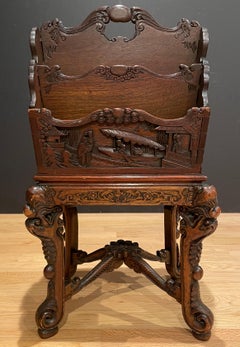 Carved  Chinoiserie Magazine Rack