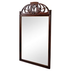 Carved Mahogany Parcel Gilt Wheat Sheaf Coronet Crest Mirror