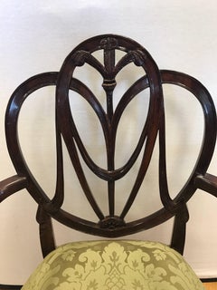 Carved Mahogany Plume Shield Back Armchair