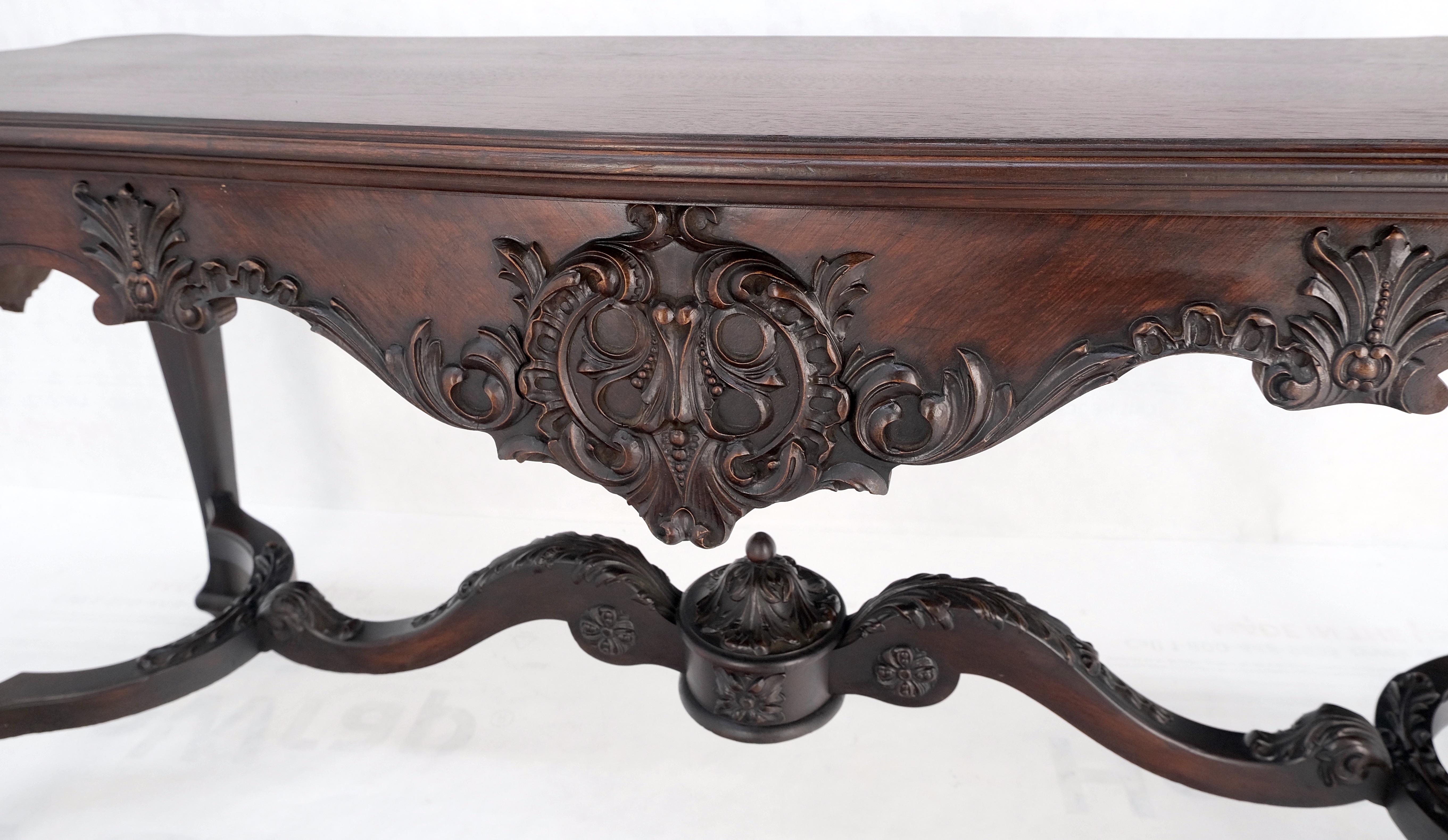 Carved Mahogany Regency Style Console Sofa Hall Table Mint! For Sale 9