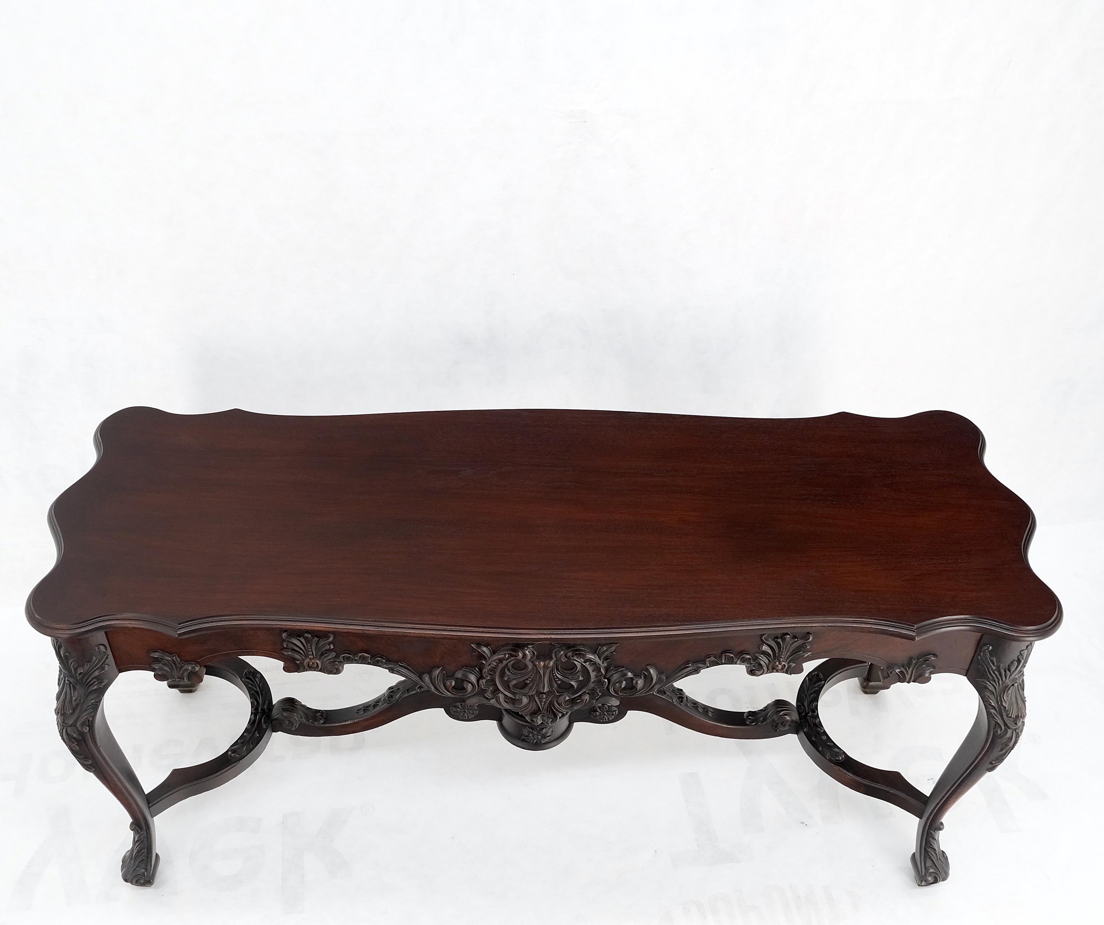 American Carved Mahogany Regency Style Console Sofa Hall Table Mint! For Sale