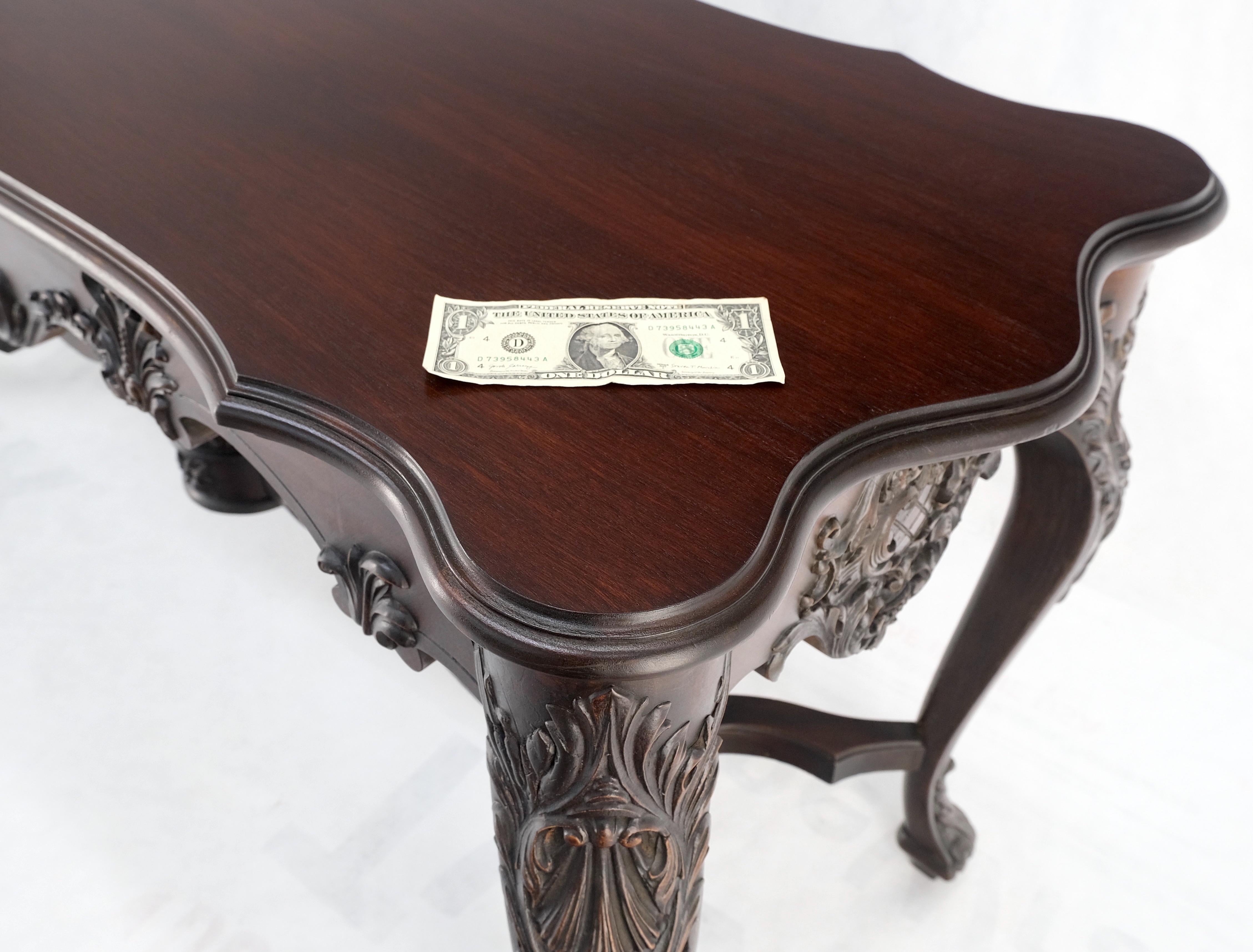 Carved Mahogany Regency Style Console Sofa Hall Table Mint! In Good Condition For Sale In Rockaway, NJ