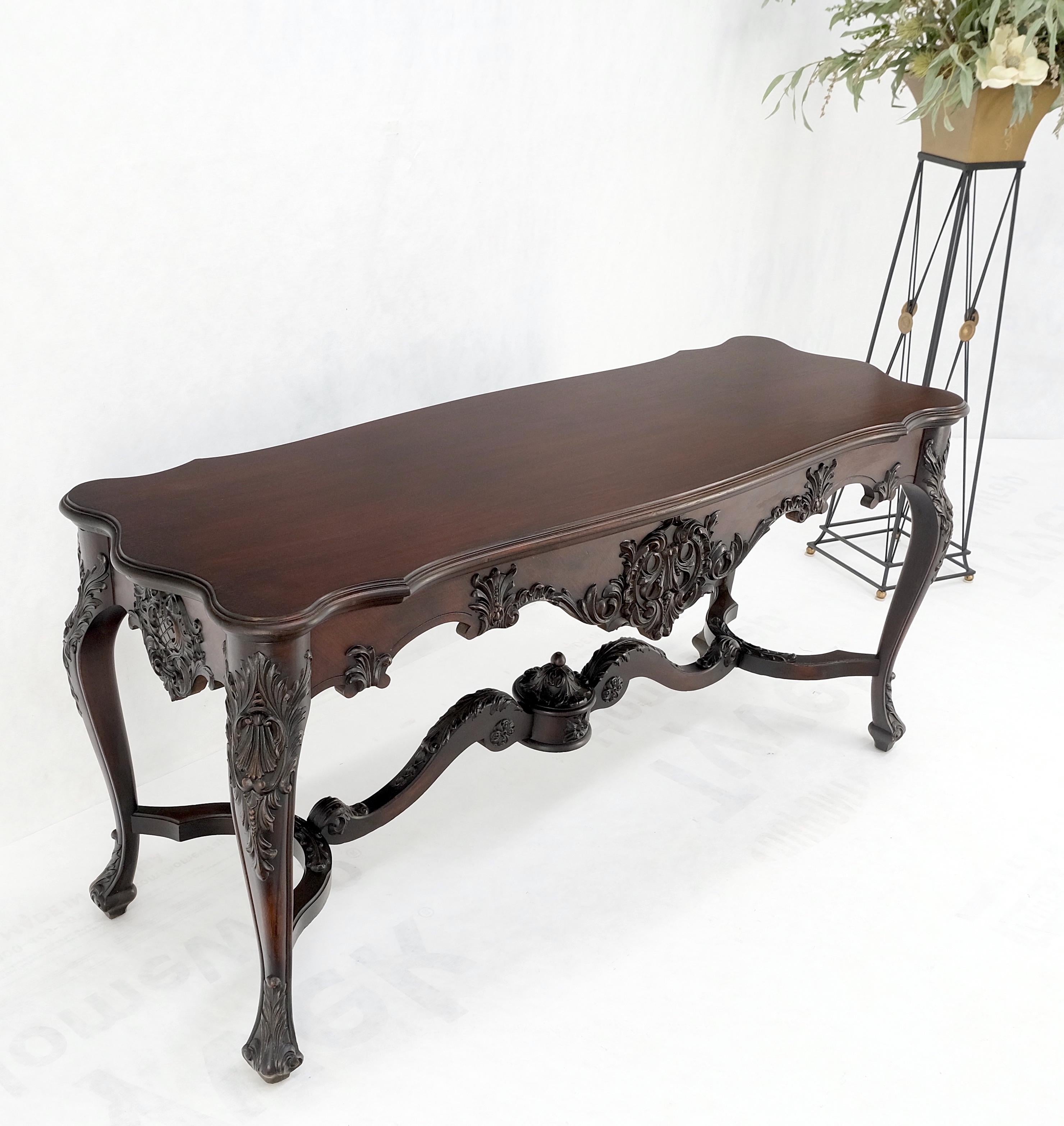 20th Century Carved Mahogany Regency Style Console Sofa Hall Table Mint! For Sale