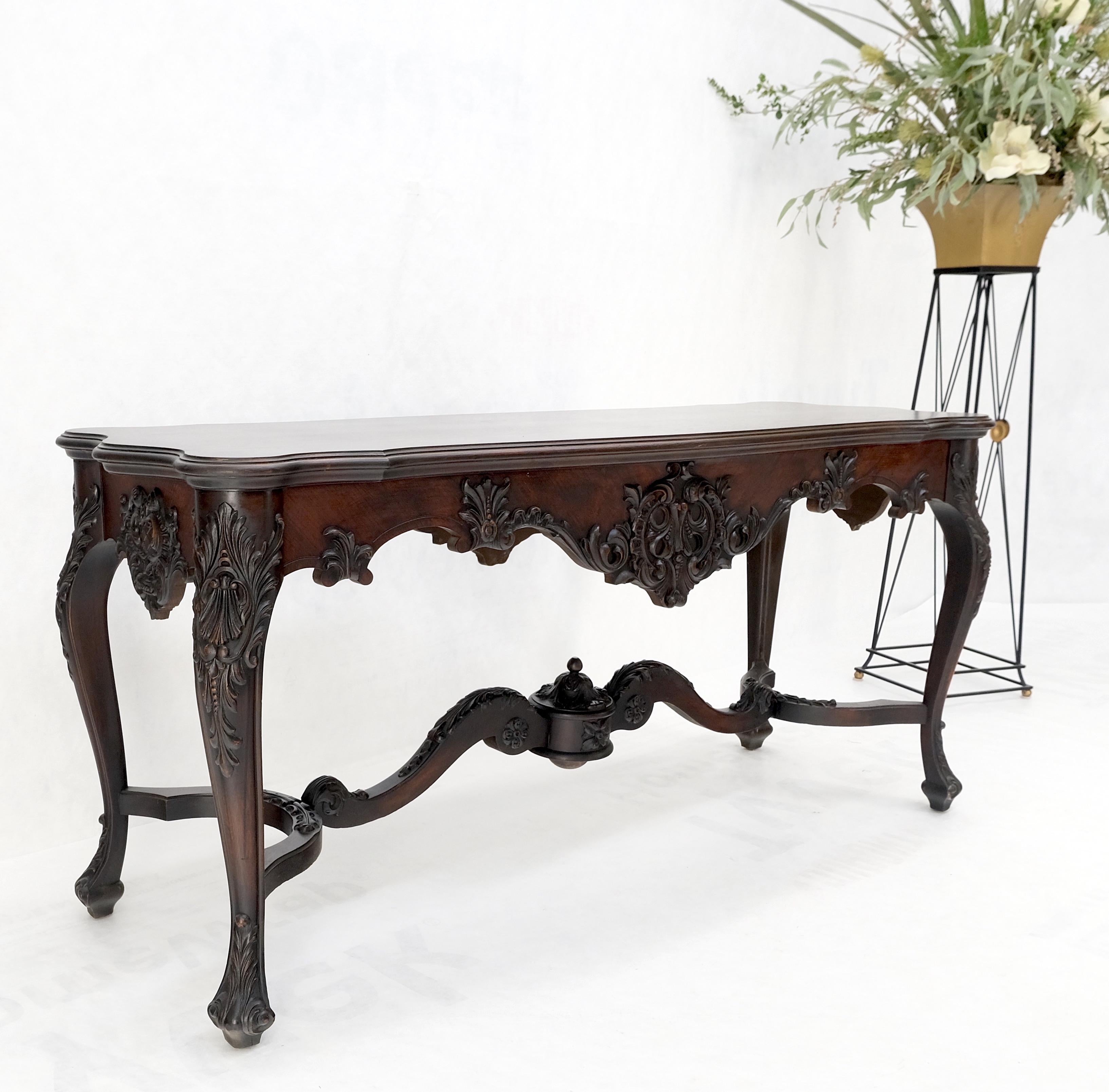 Carved Mahogany Regency Style Console Sofa Hall Table Mint! For Sale 2