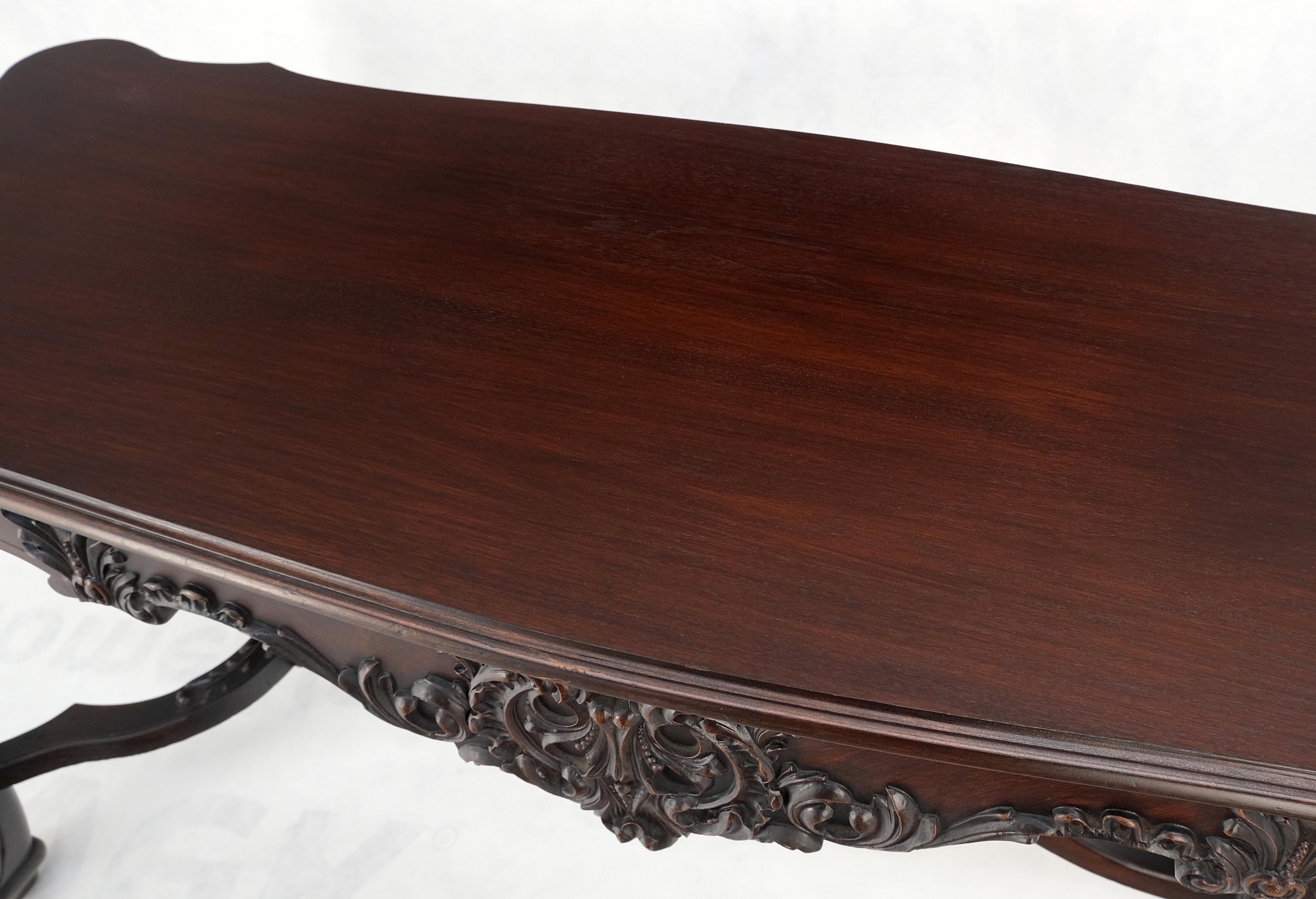 Carved Mahogany Regency Style Console Sofa Hall Table Mint! For Sale 3